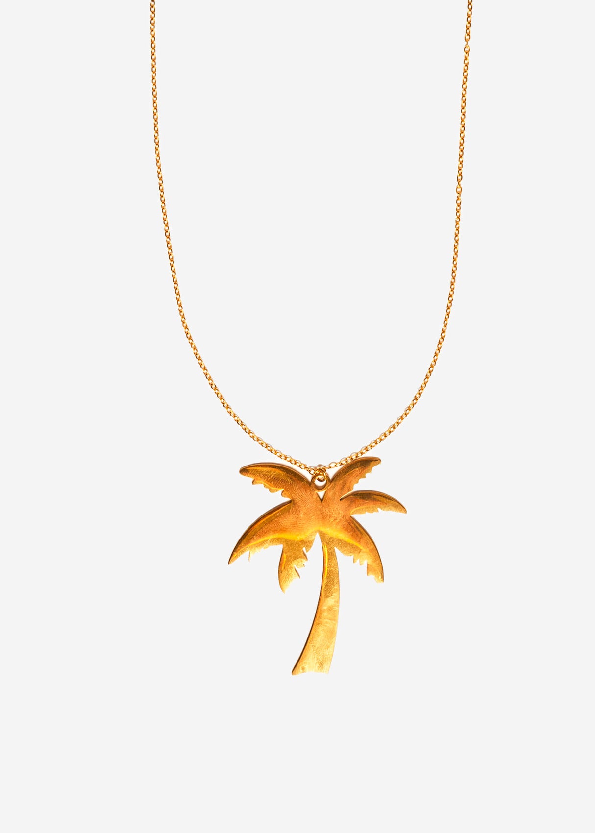 Long necklace with palm - gold