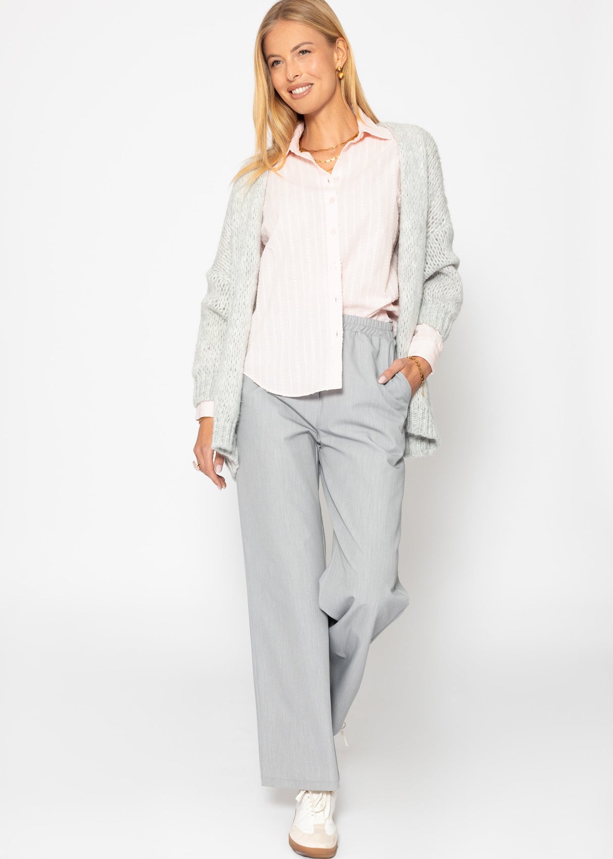 Lässige Bluse mit Struktur - rosa