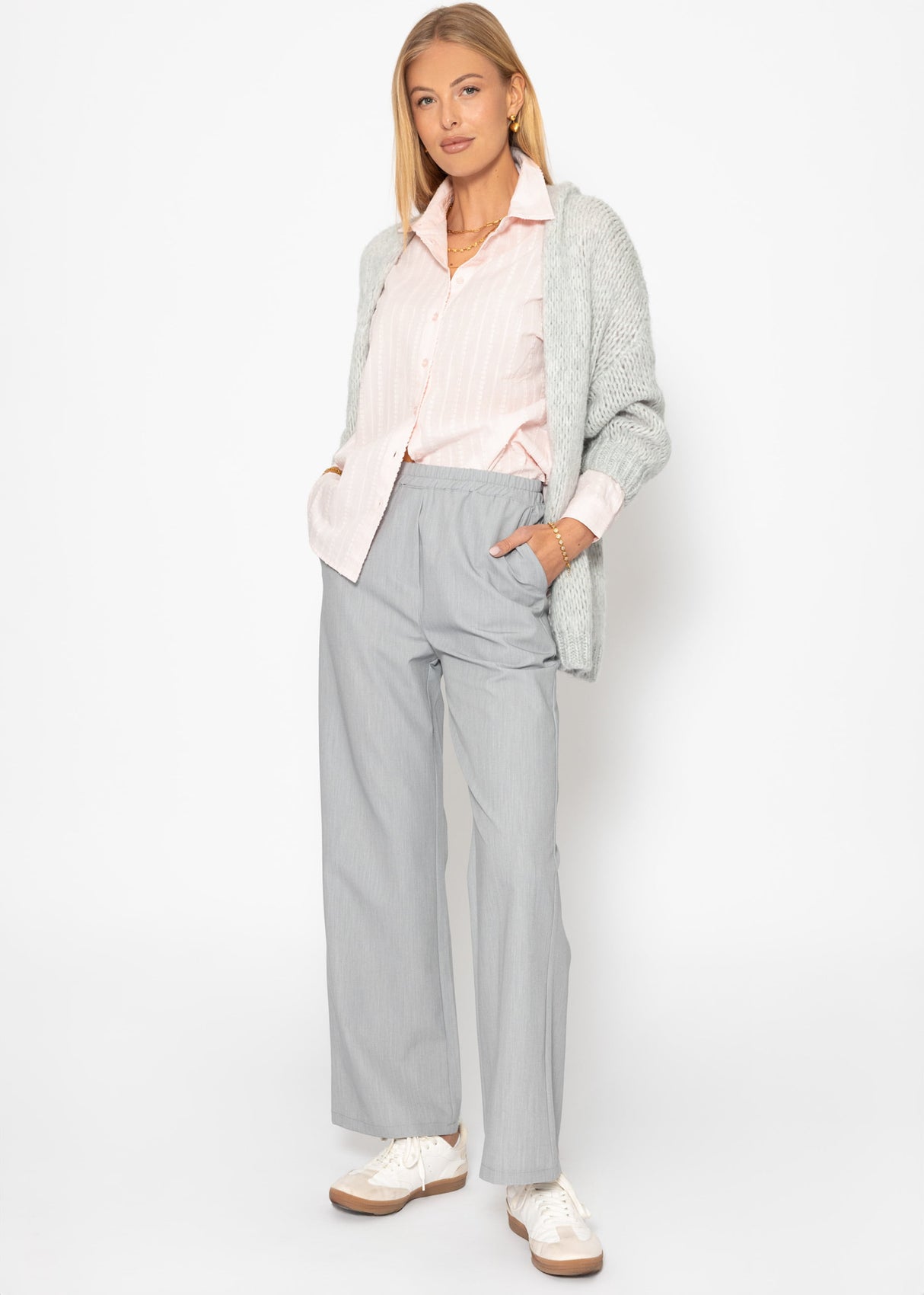 Lässige Bluse mit Struktur - rosa