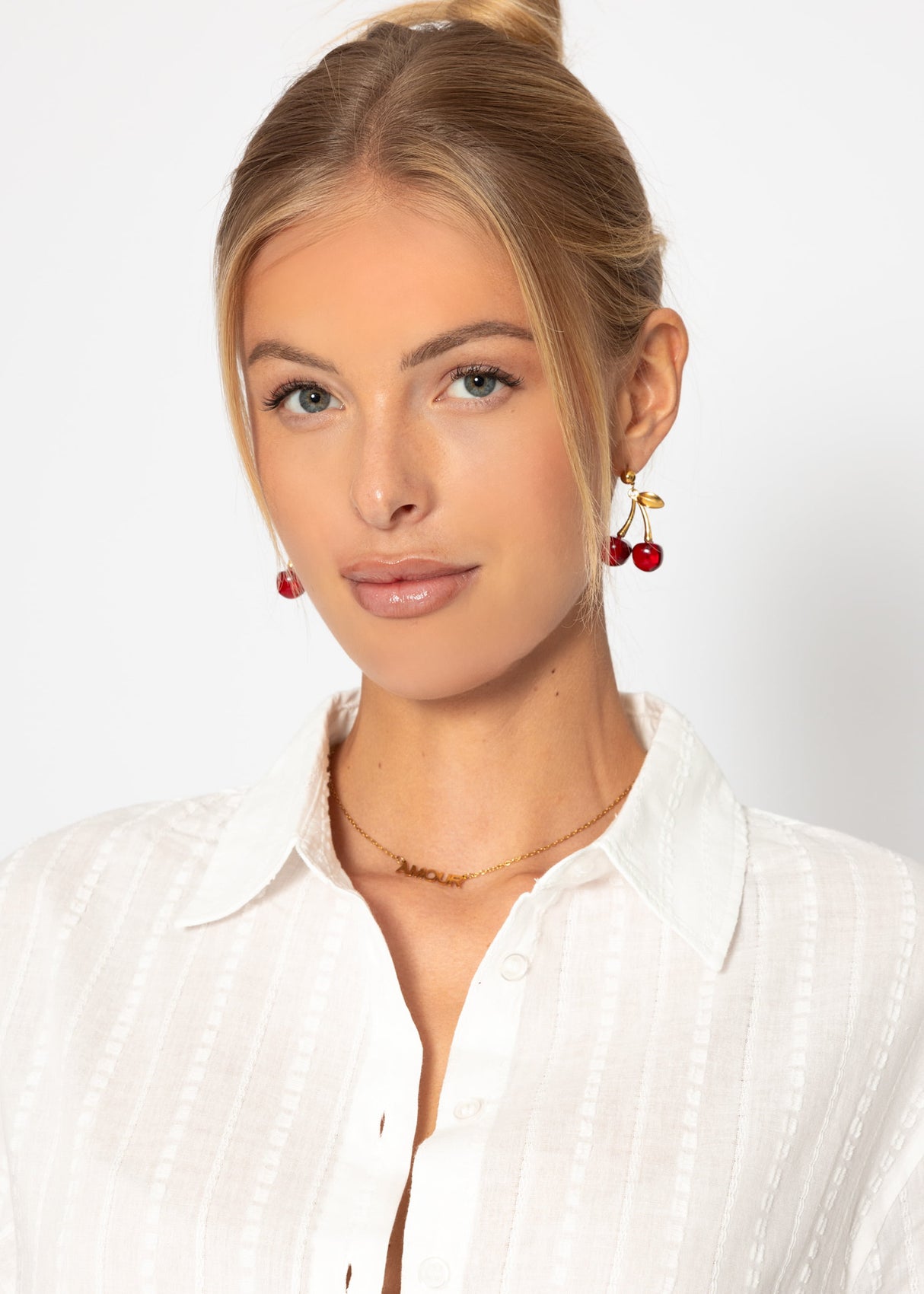 Lässige Bluse mit Struktur - weiß