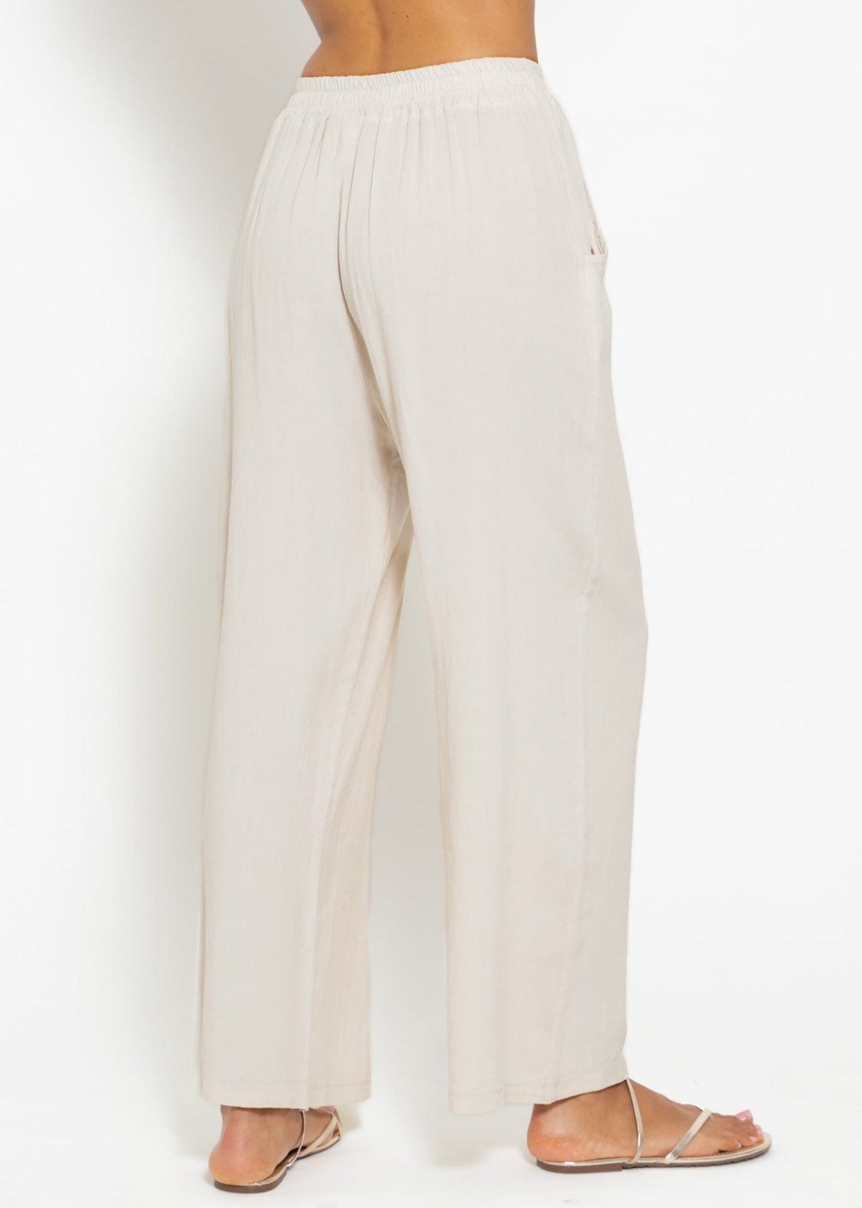 Lässige Leinen-Hose - greige