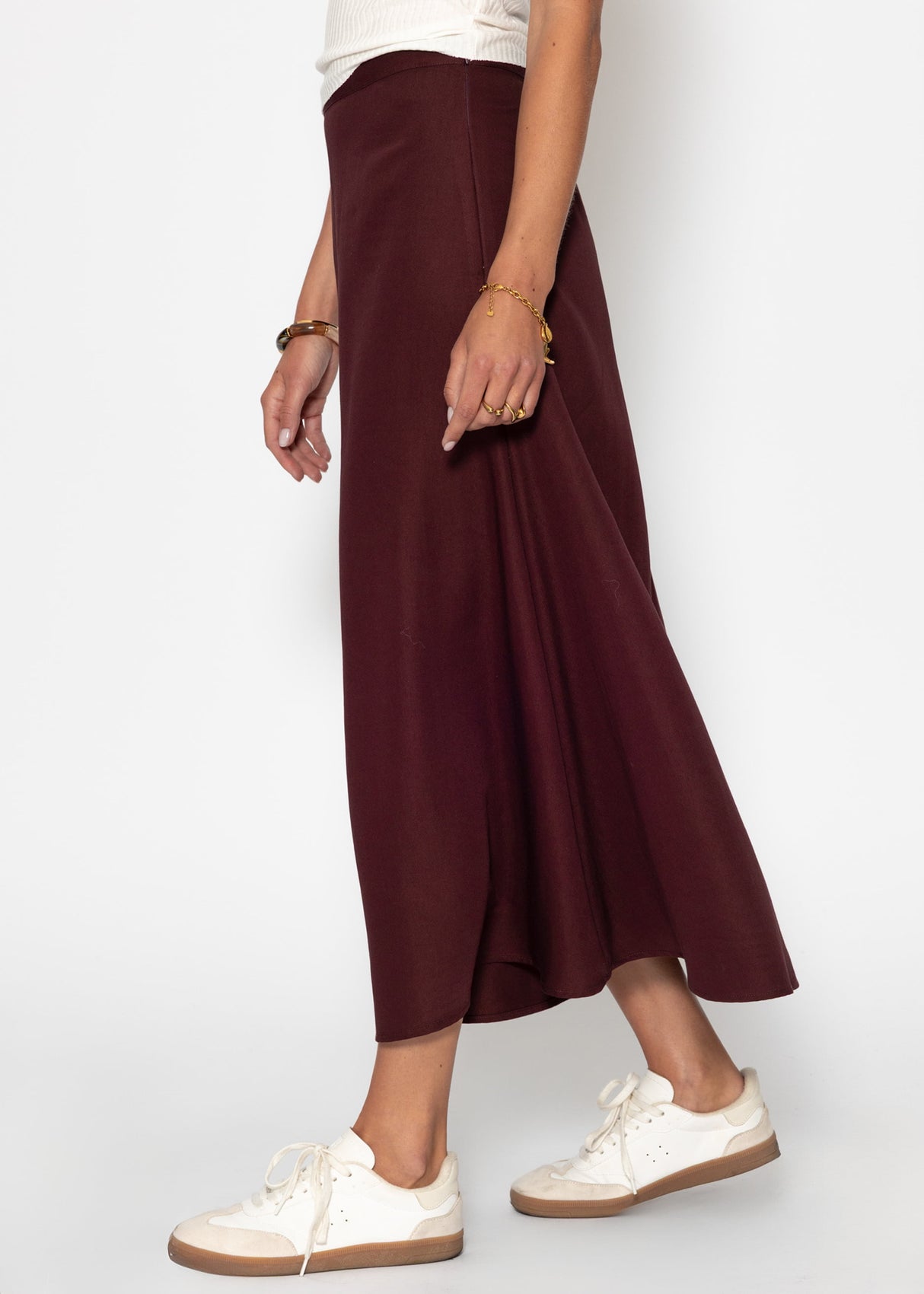 Casual maxi skirt - burgundy