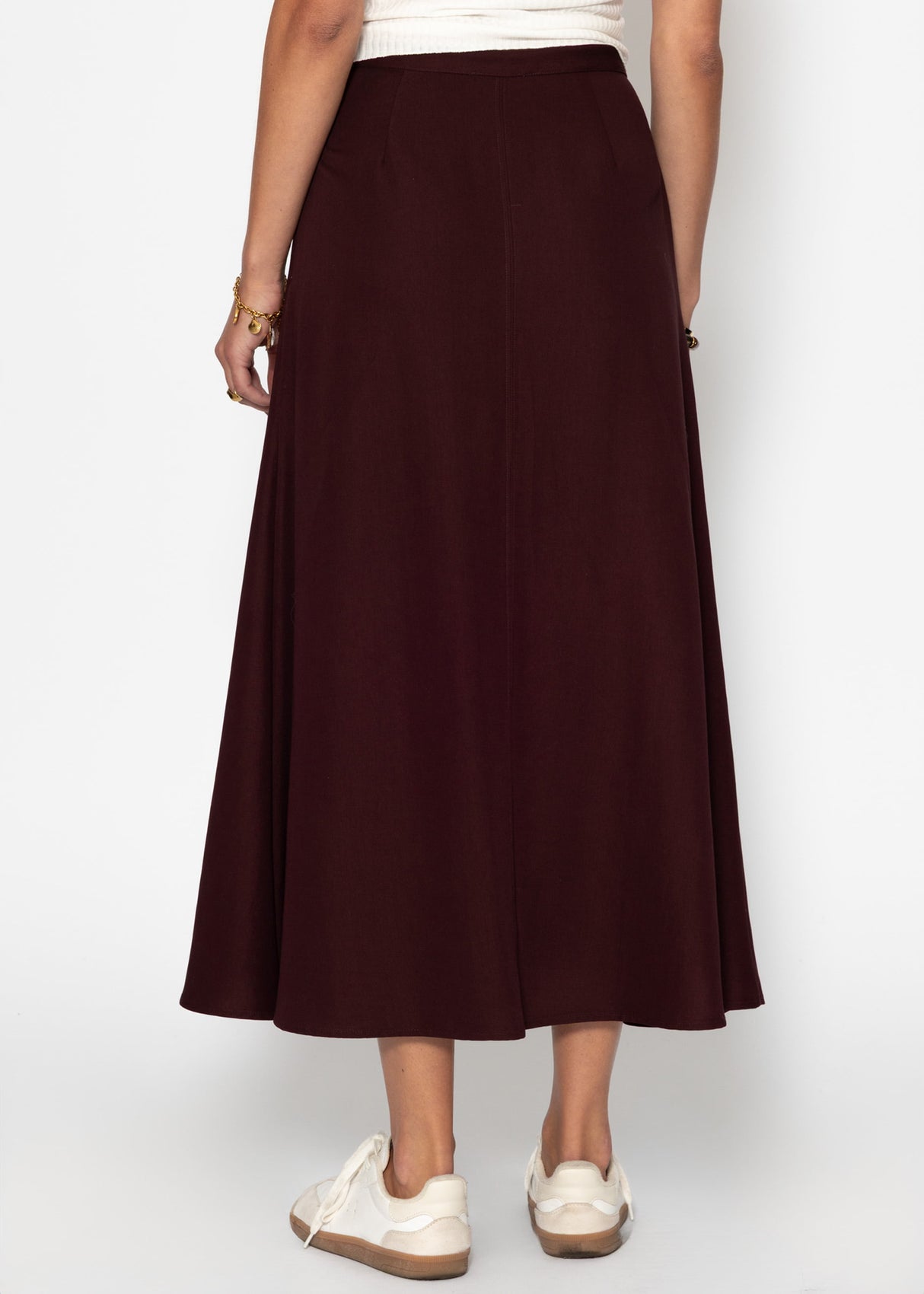 Casual maxi skirt - burgundy