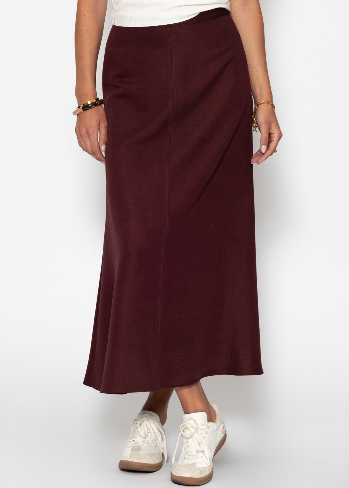 Casual maxi skirt - burgundy