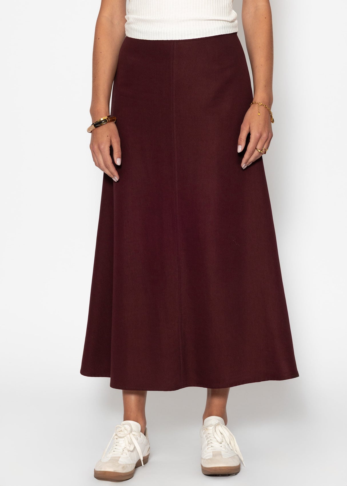 Casual maxi skirt - burgundy