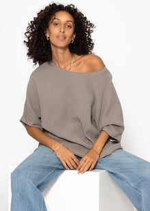 Relaxed muslin top - taupe
