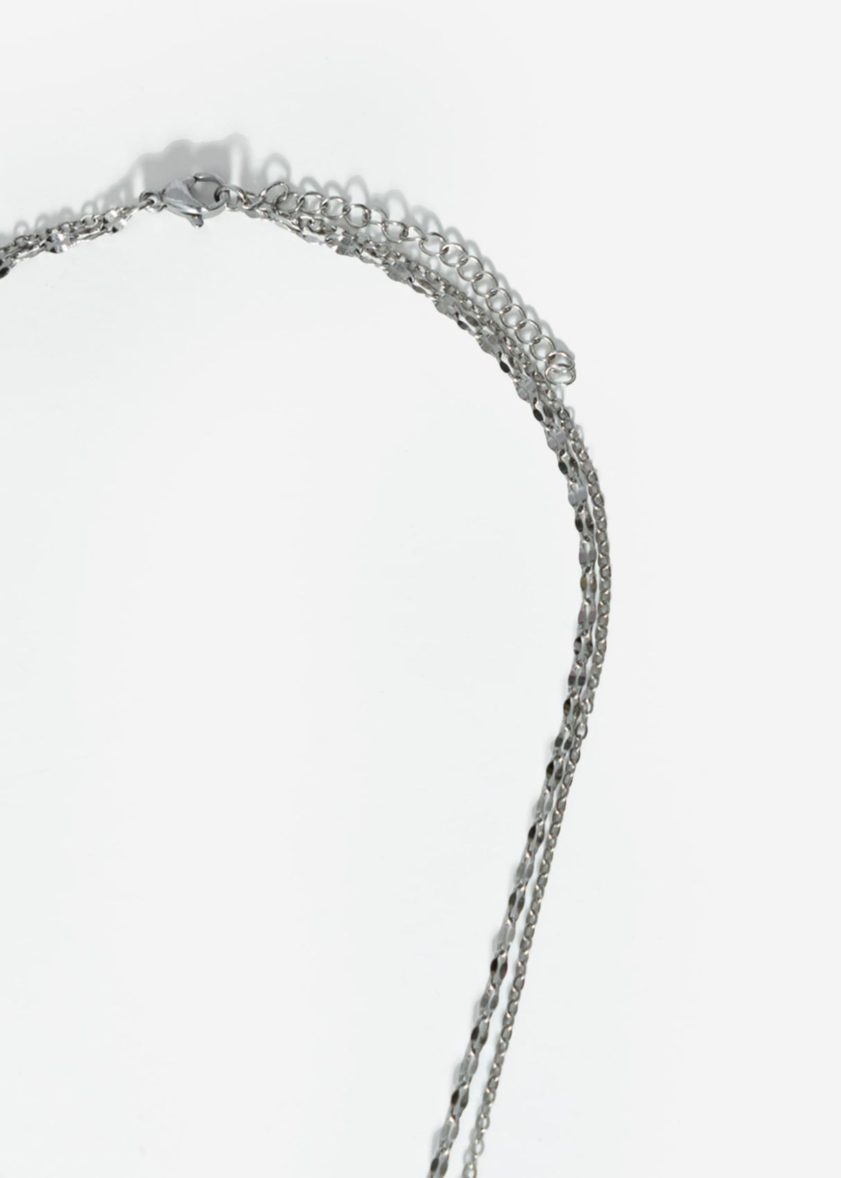 Layer Halskette mit Stern und Mond - silber