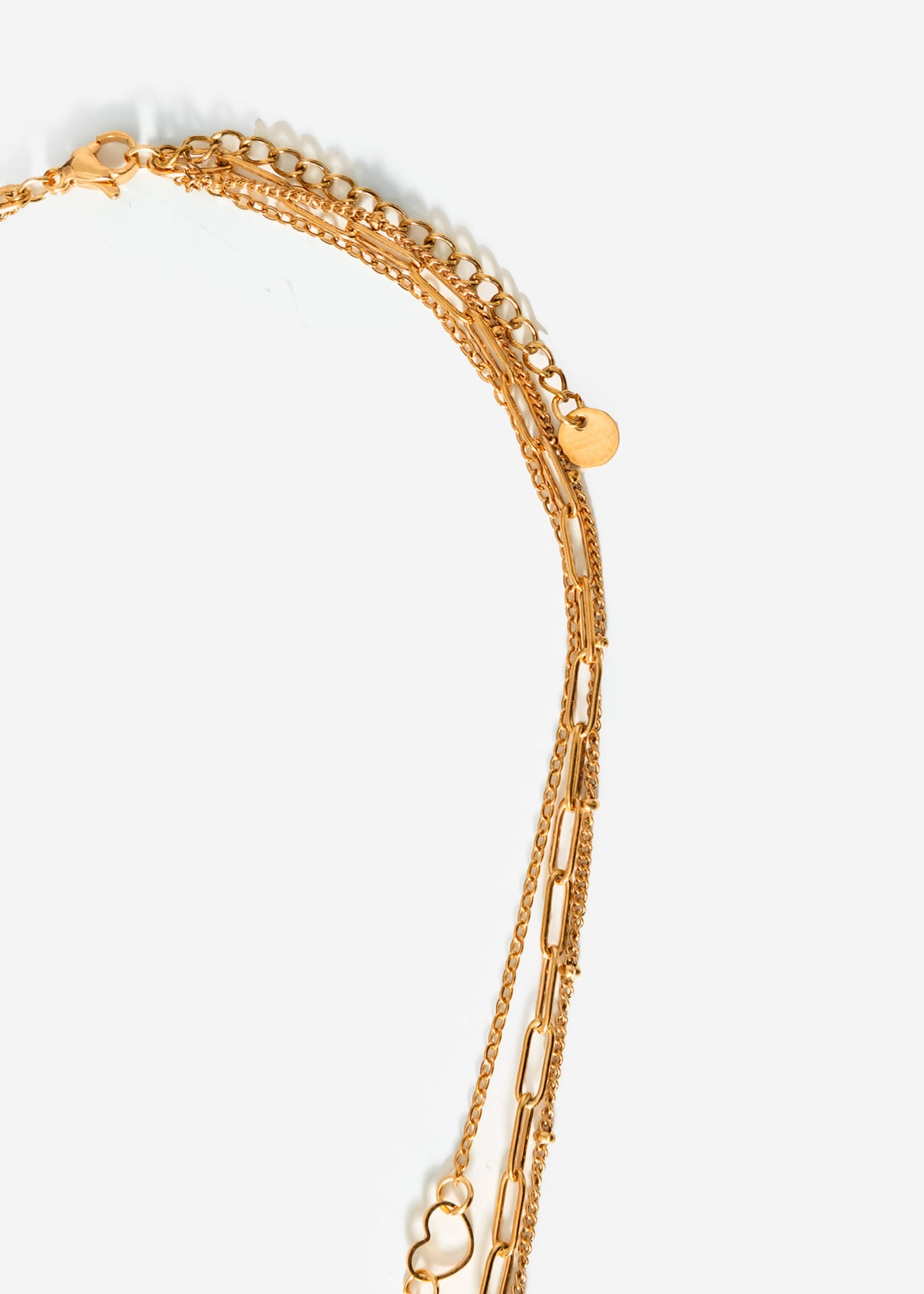 Layering Halskette mit Herzen und „Love"- Anhänger - gold