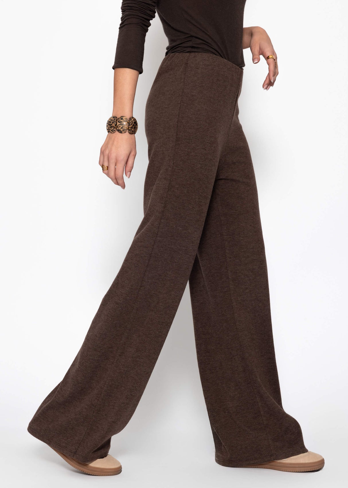 Loungewear Hose mit geradem Bein - braun