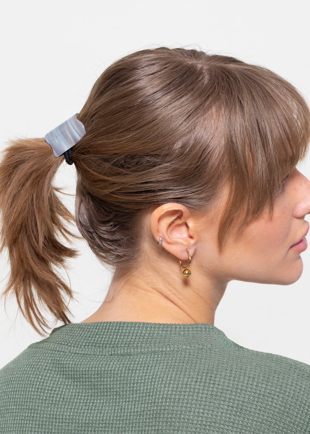 Marmorierter Haargummi - grau