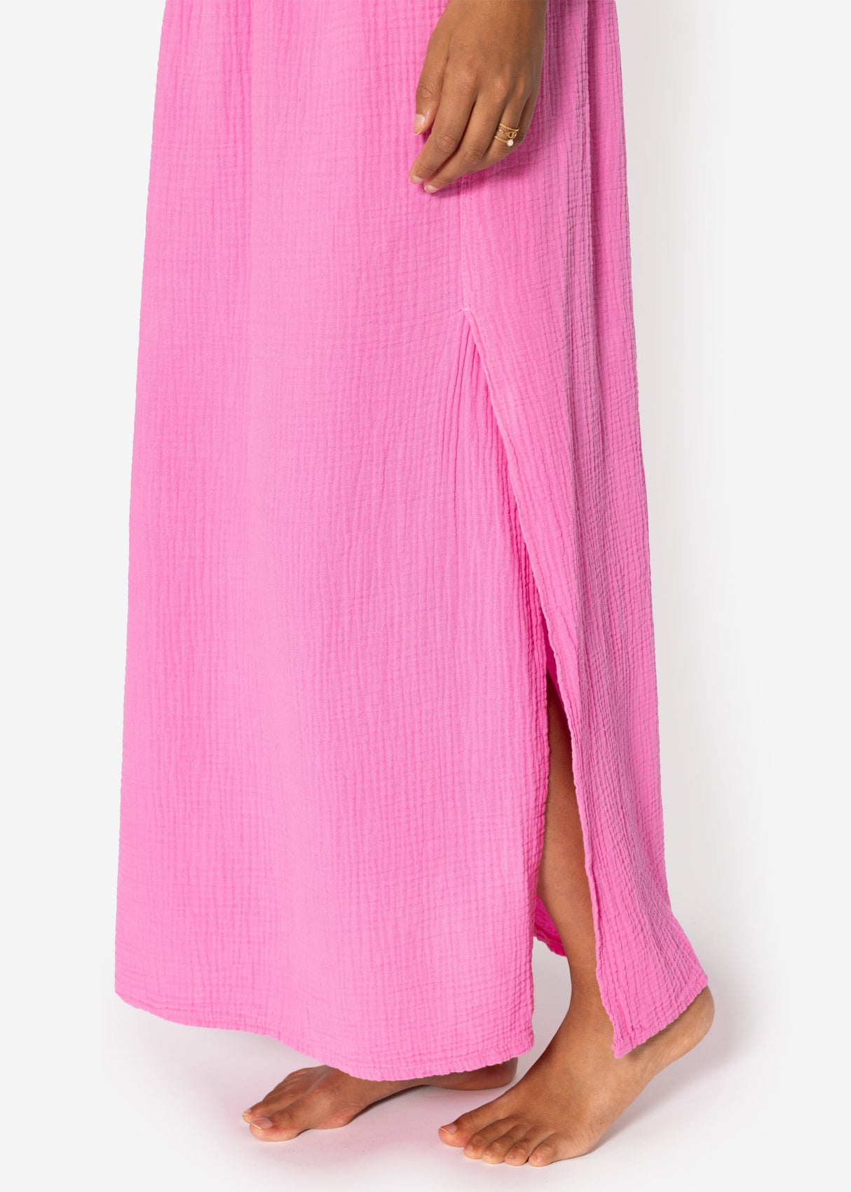Maxi Musselin Rock mit Schlitz - pink