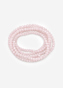 Mehrreihiges Perlen Armband - pastellrosa