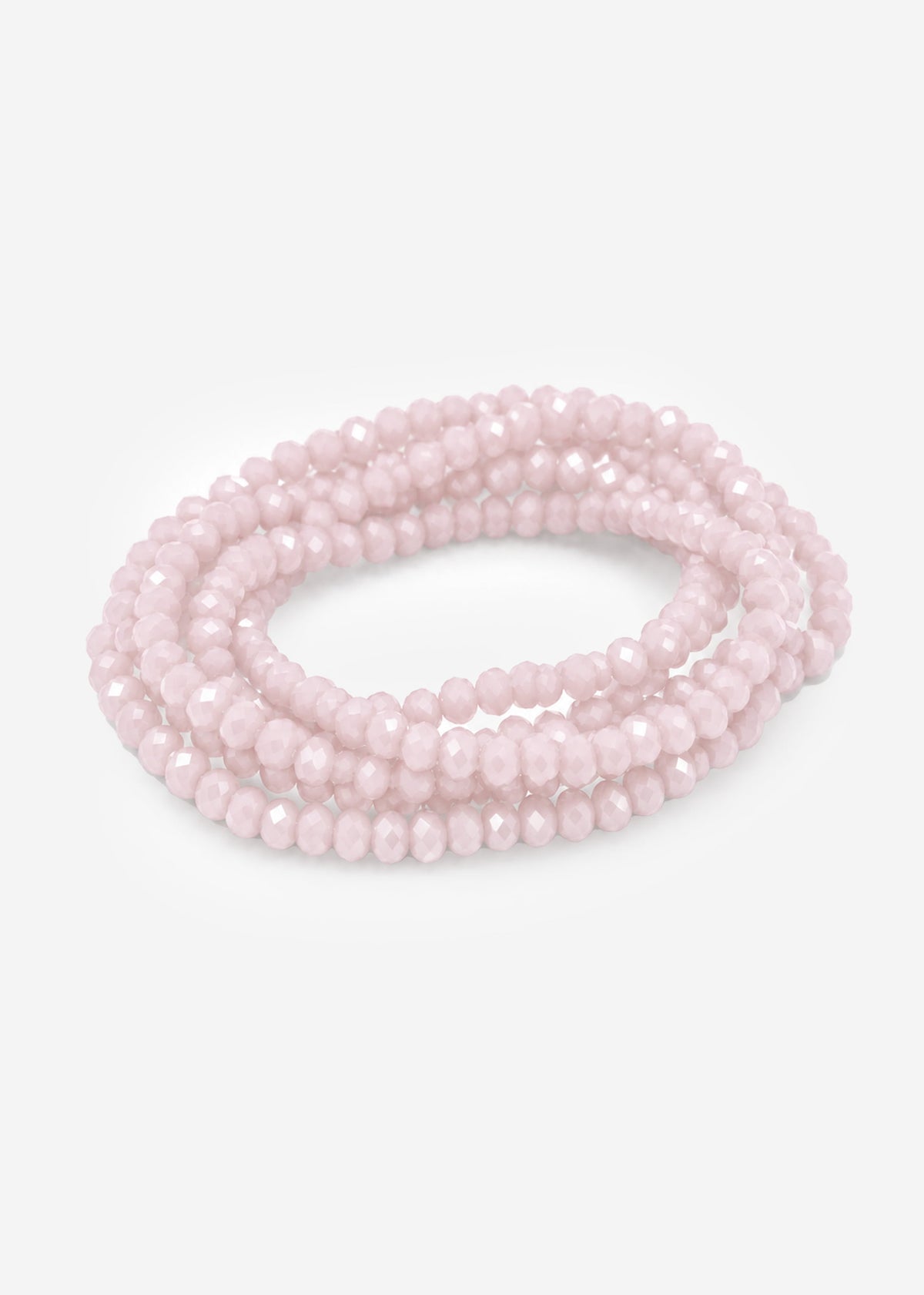 Multi-row beaded bracelet - pastel rose