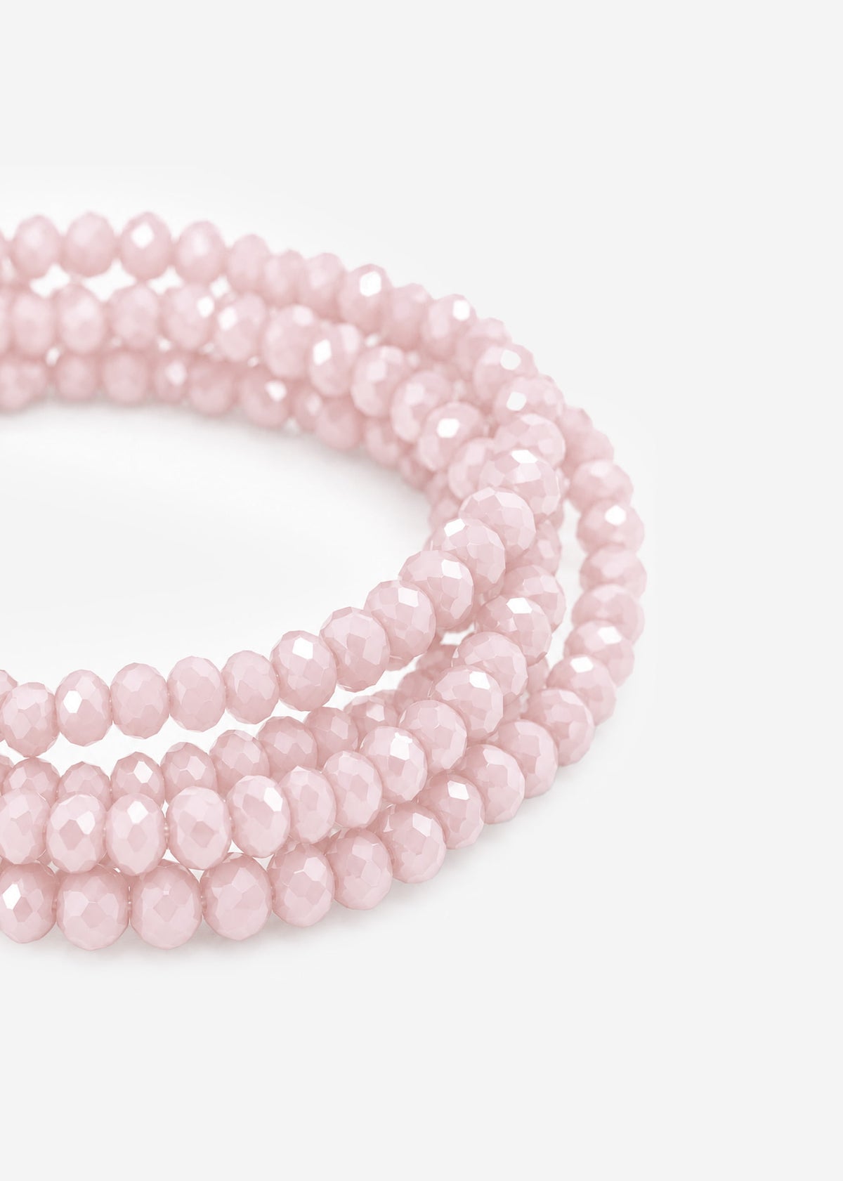 Multi-row beaded bracelet - pastel rose