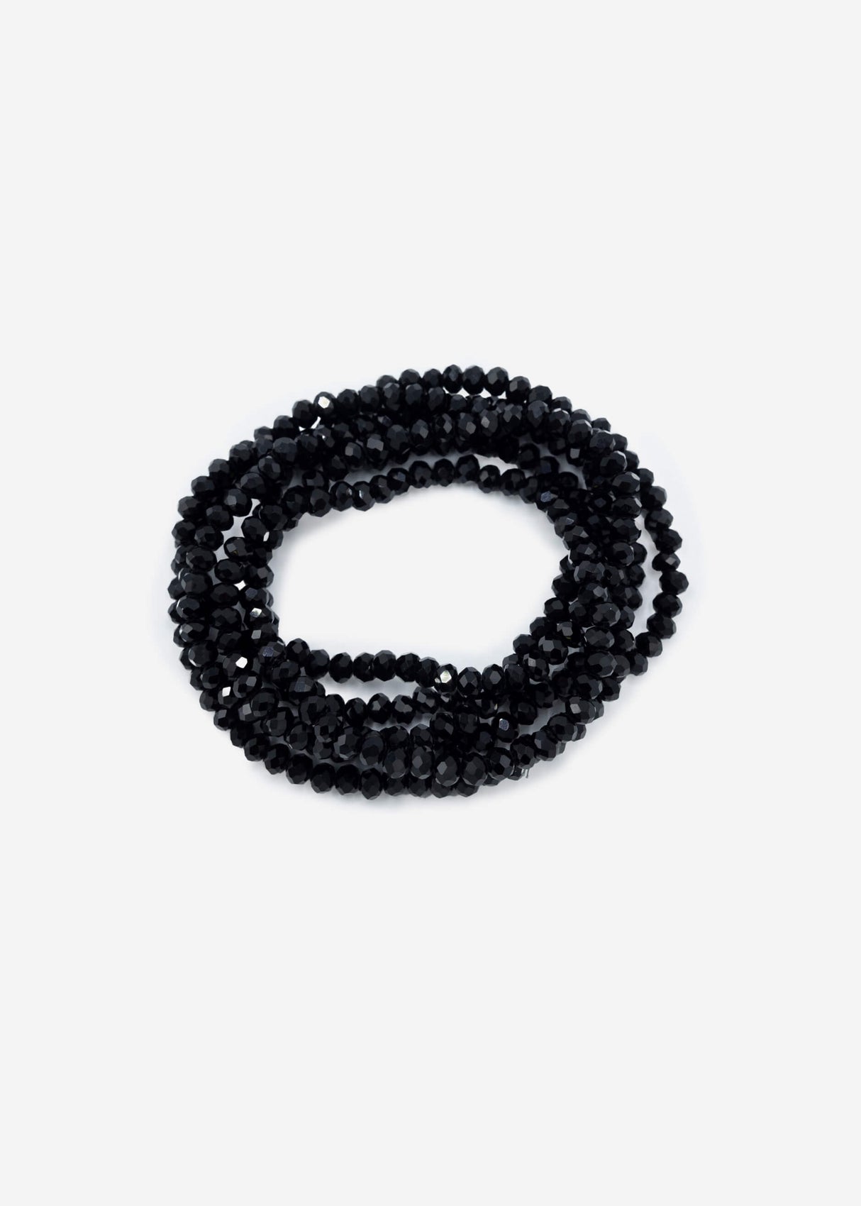 Multi-row pearl bracelet - black
