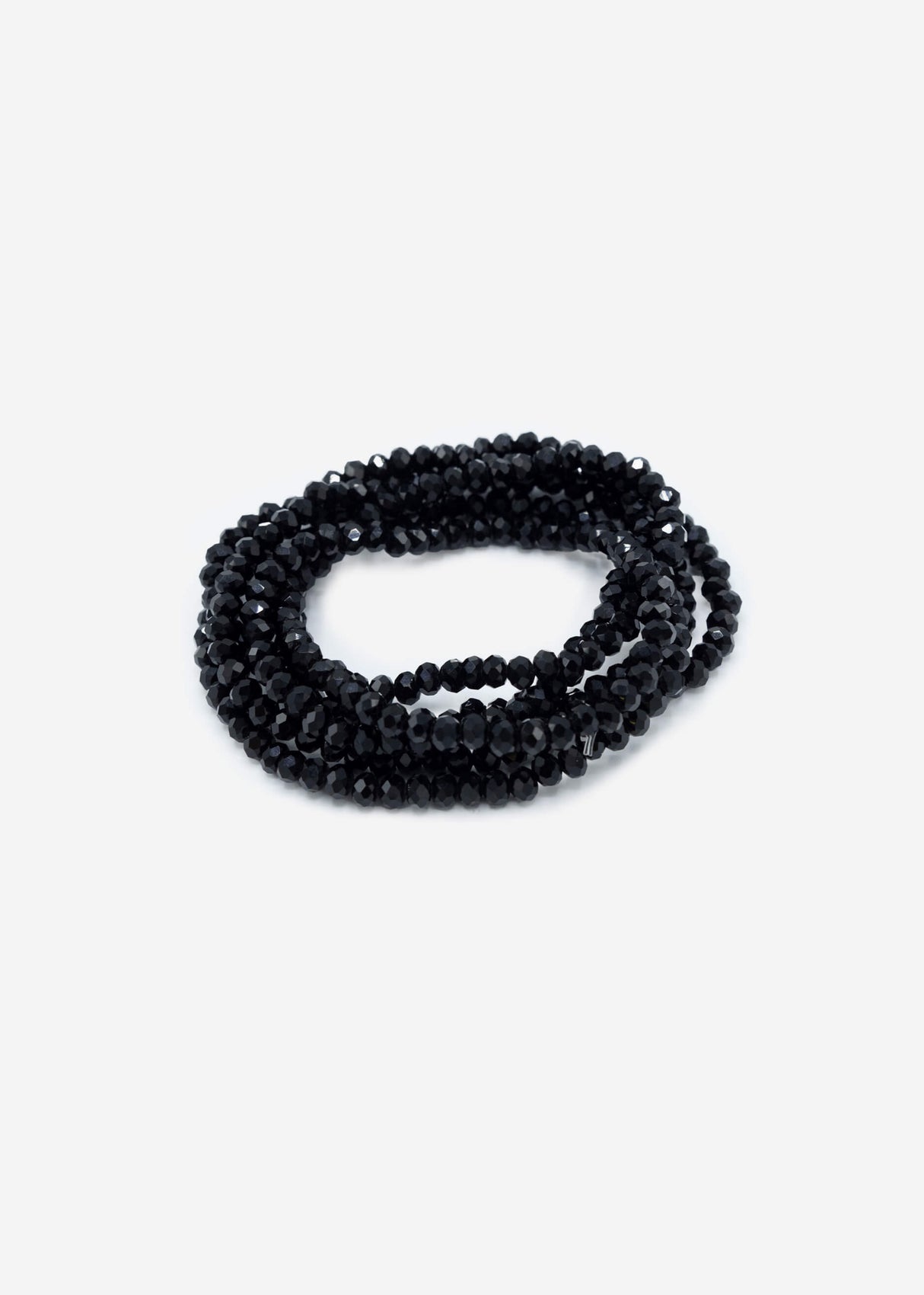 Multi-row pearl bracelet - black