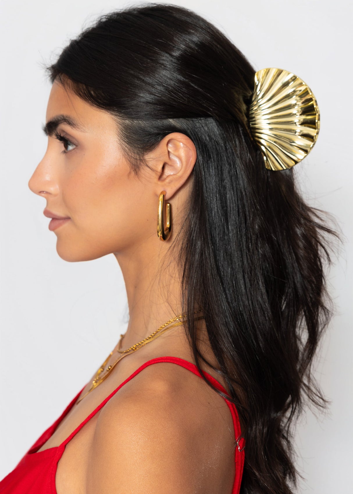 Muschel Haarklammer - gold