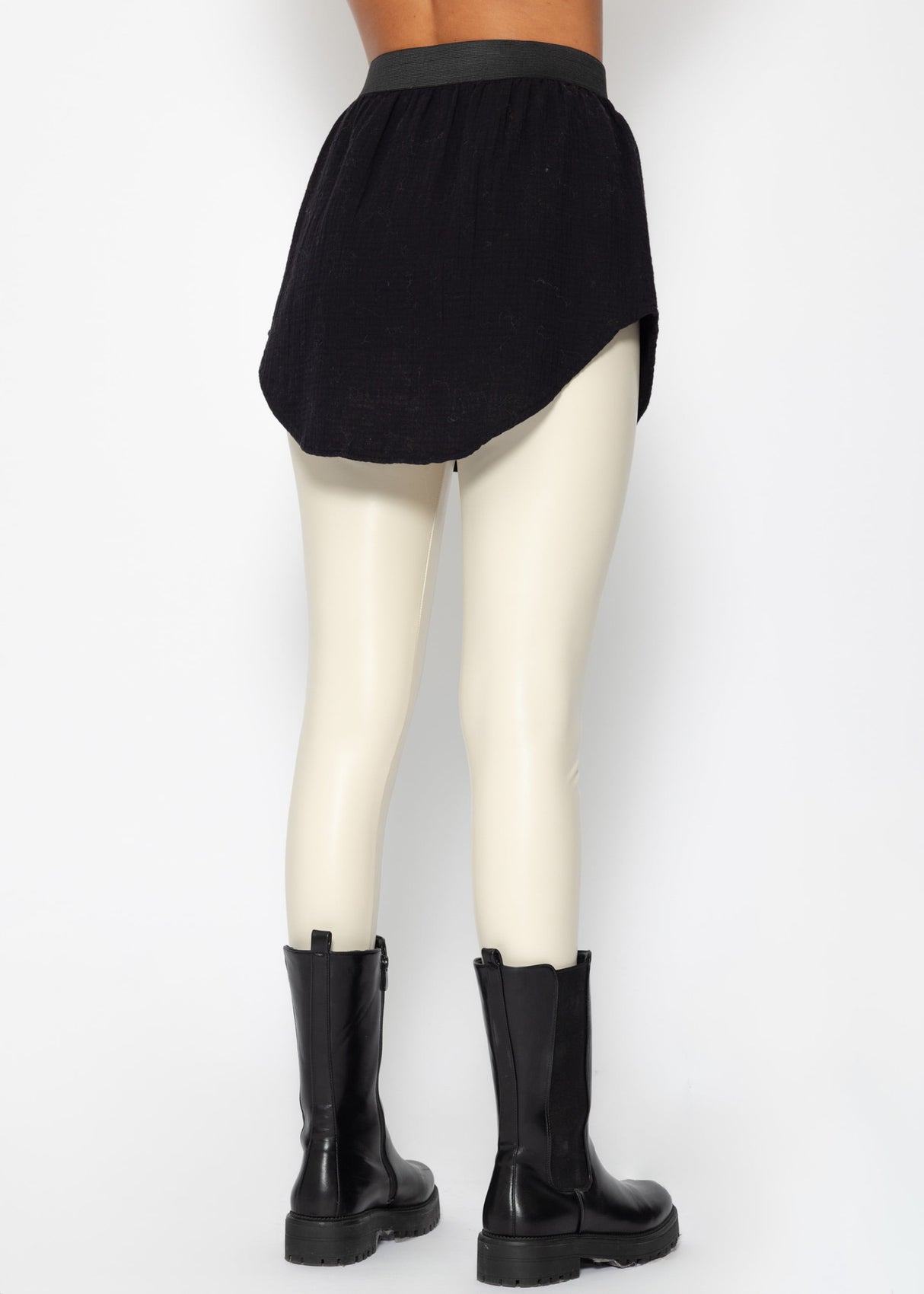 Musselin Blusenrock - schwarz