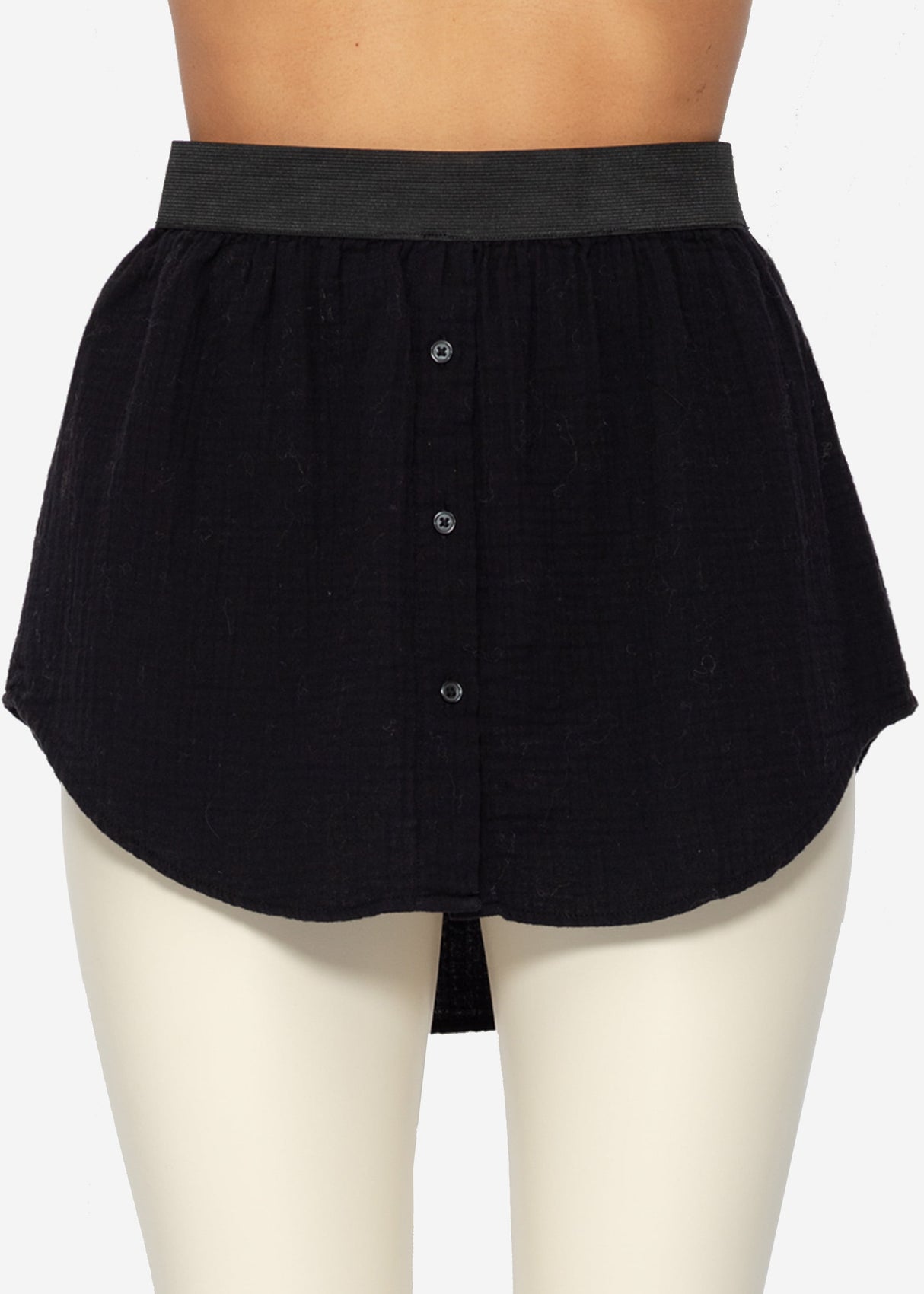 Musselin Blusenrock - schwarz