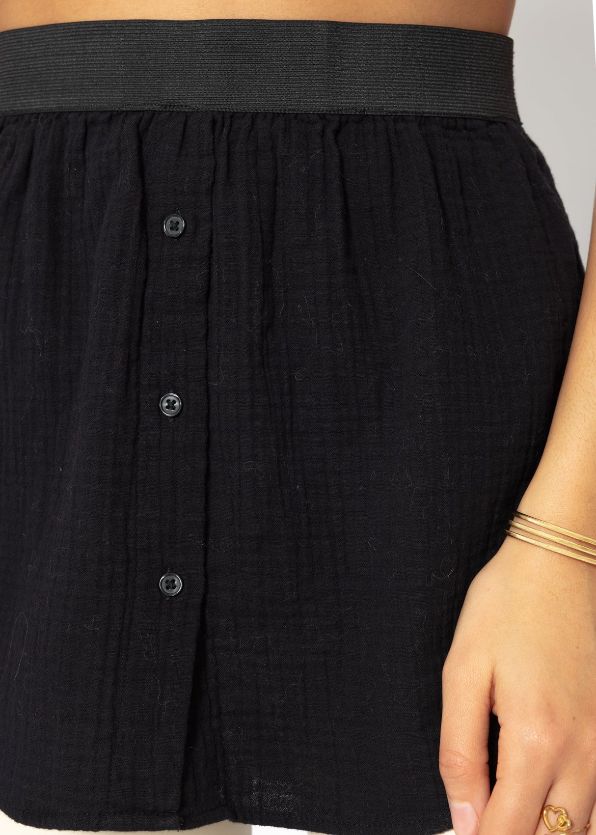 Musselin Blusenrock - schwarz