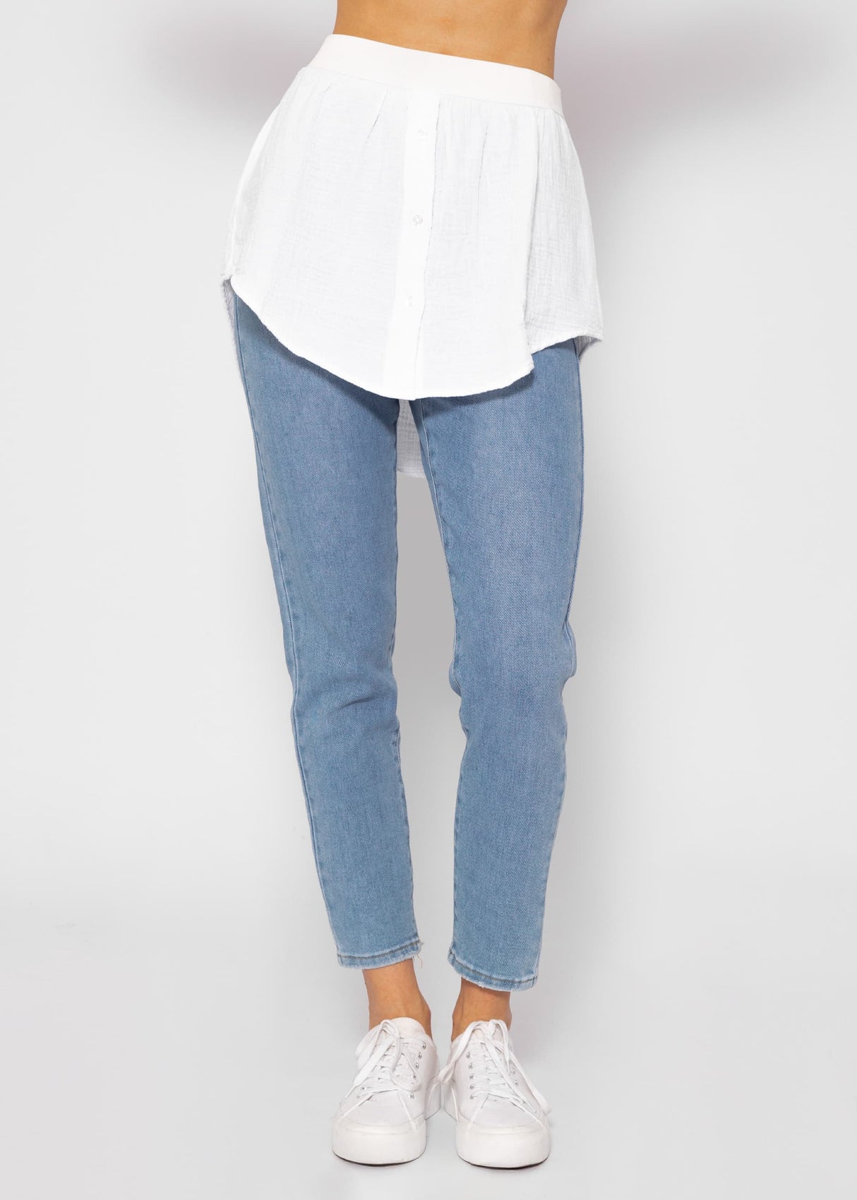 Muslin blouse skirt - white