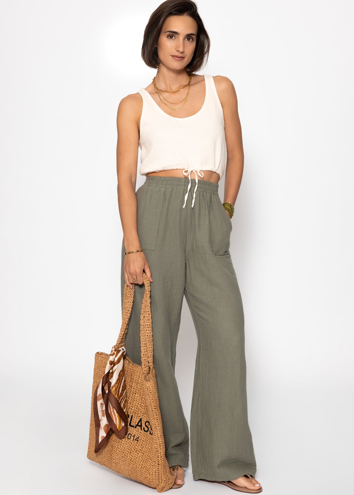 Musselin Hose - khaki