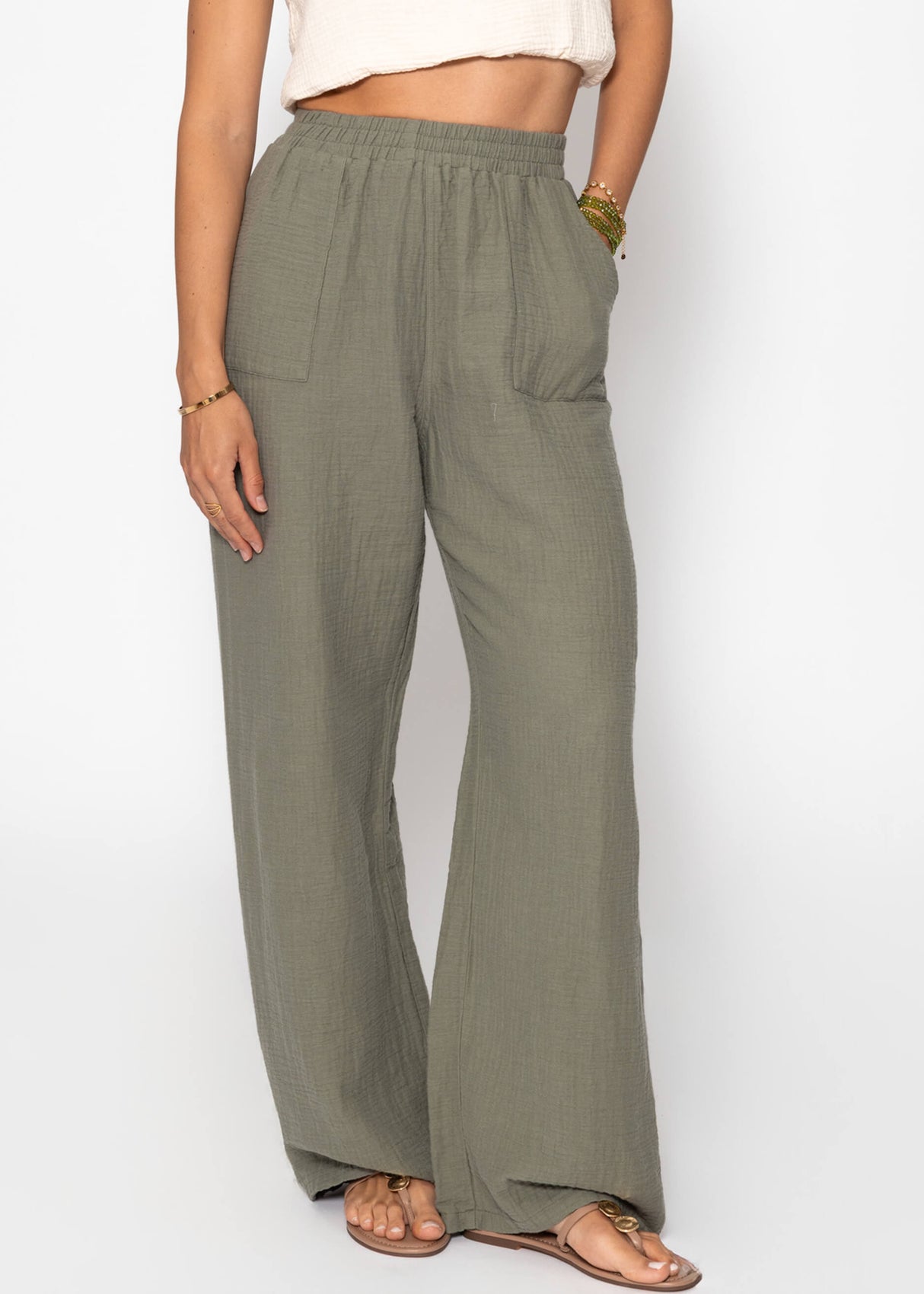 Musselin Hose - khaki