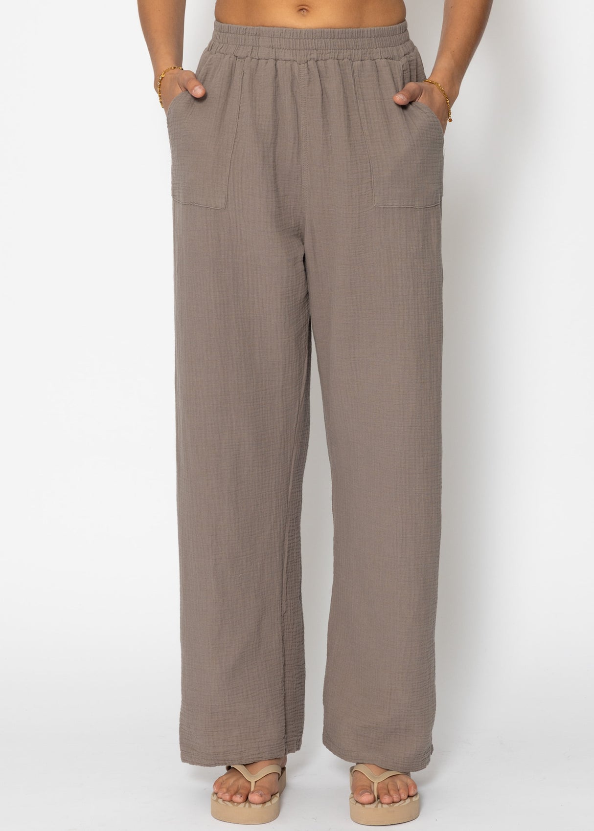 Musselin Hose - taupe