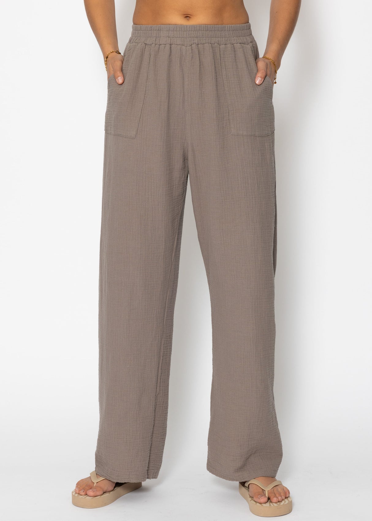 Musselin Hose - taupe