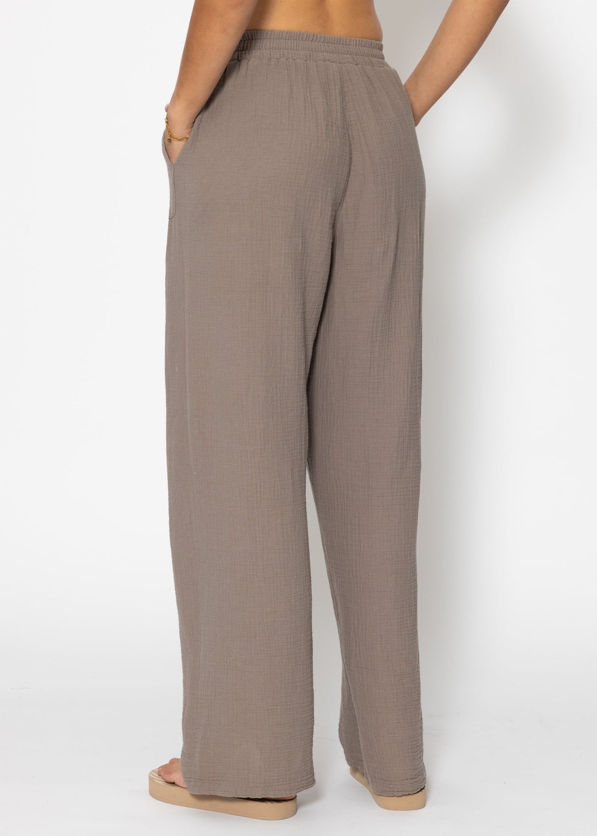 Musselin Hose - taupe