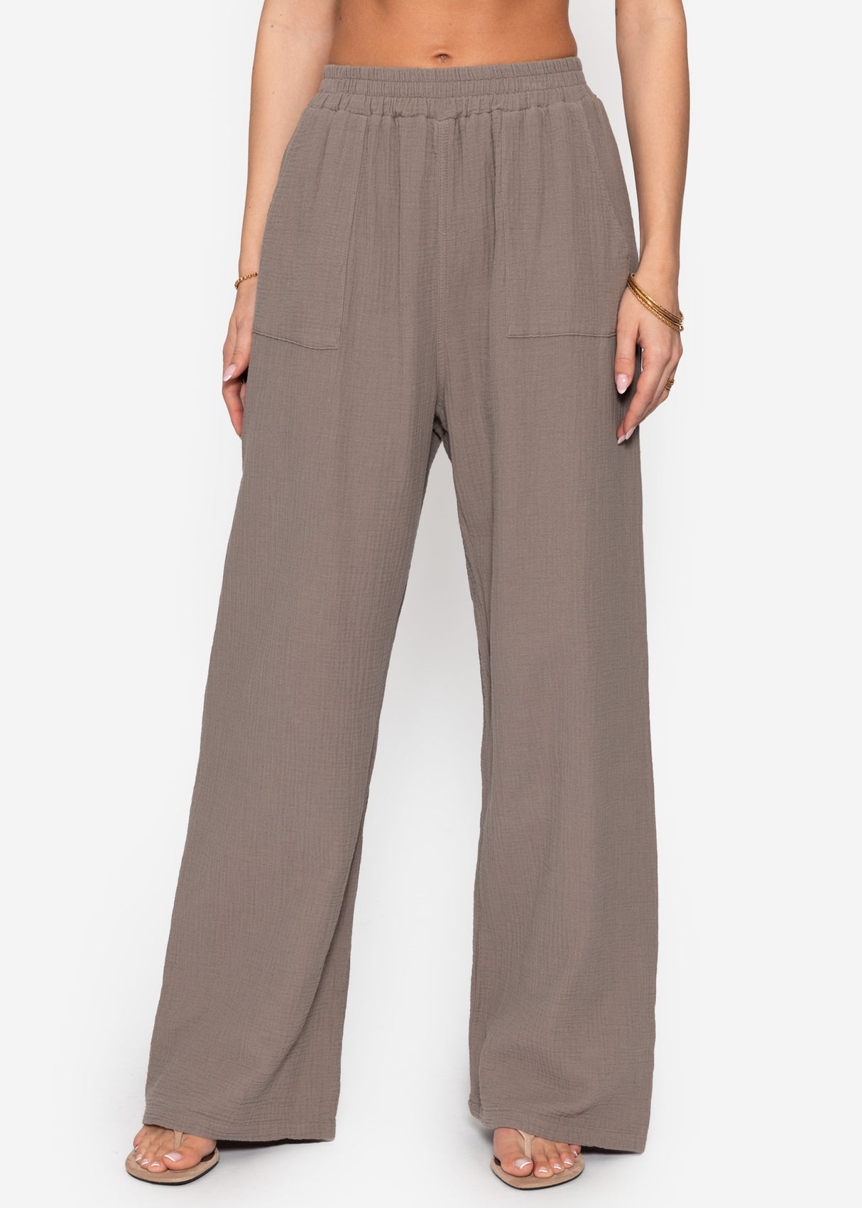 Musselin Hose - taupe