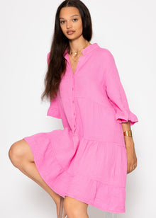 Musselin dress with ruffles - pink