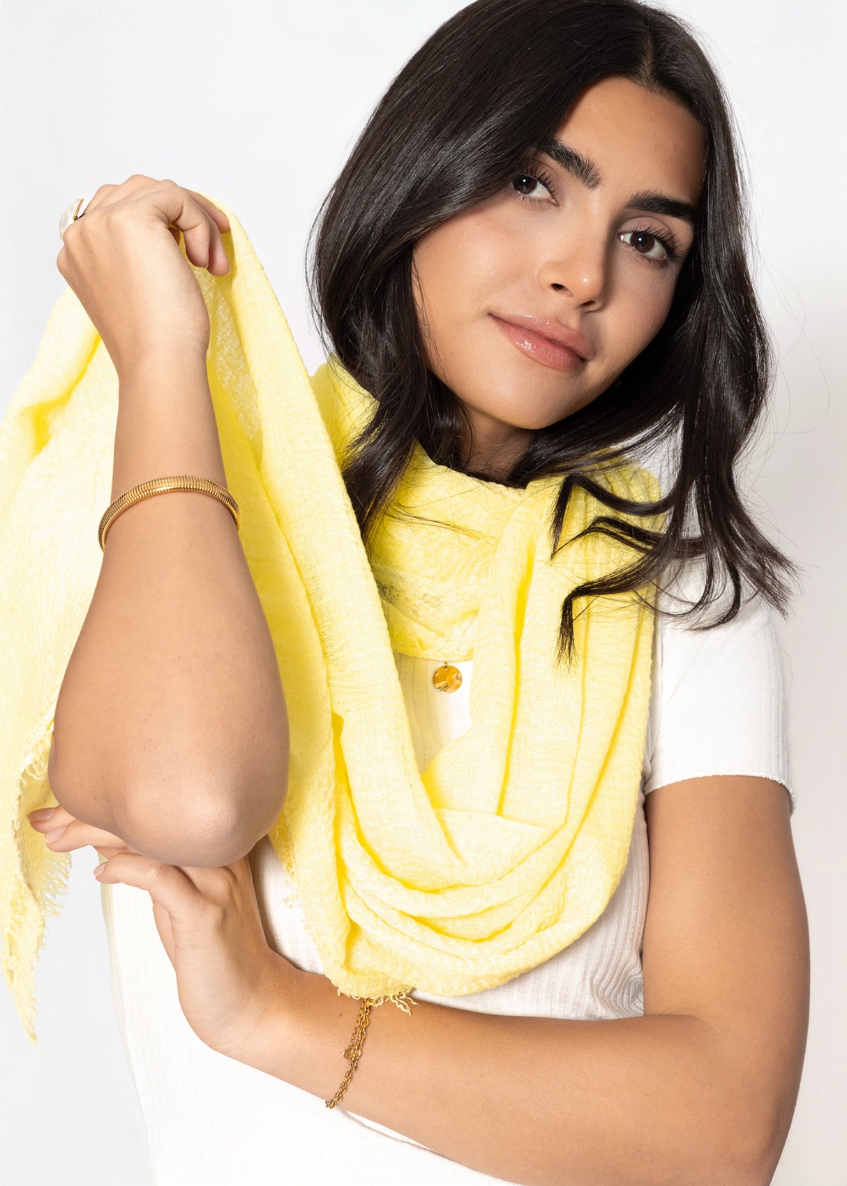 Muslin scarf, yellow