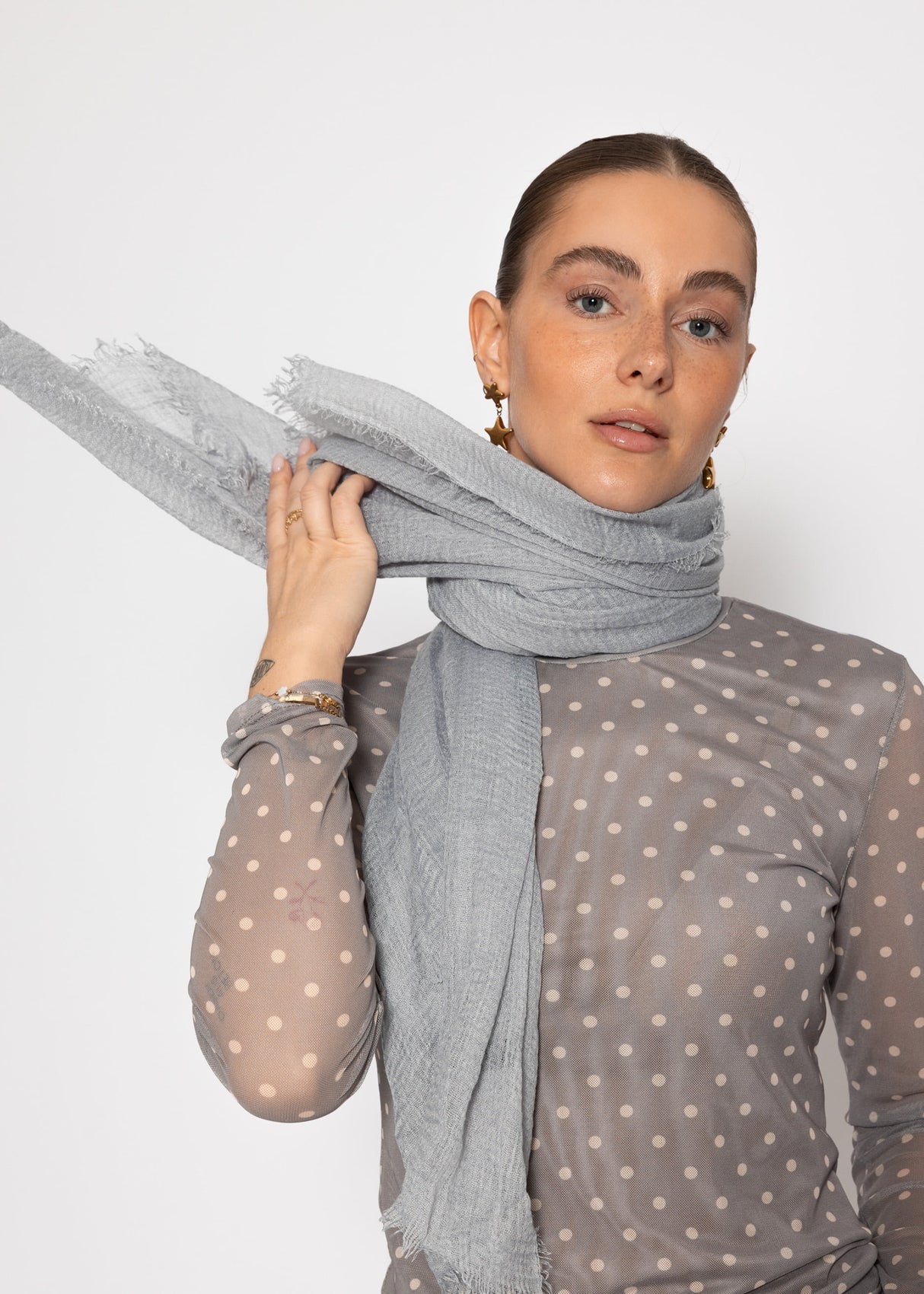 Musselin Schal - grau