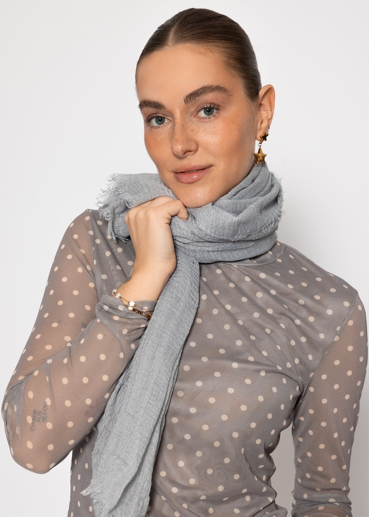Musselin Schal - grau
