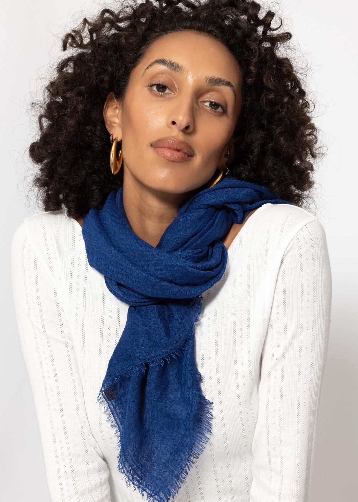 Musselin Schal - royalblau