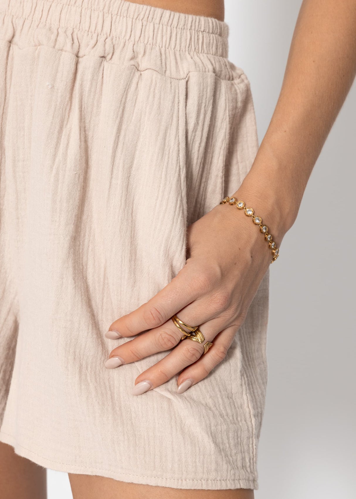 Musselin Shorts, beige