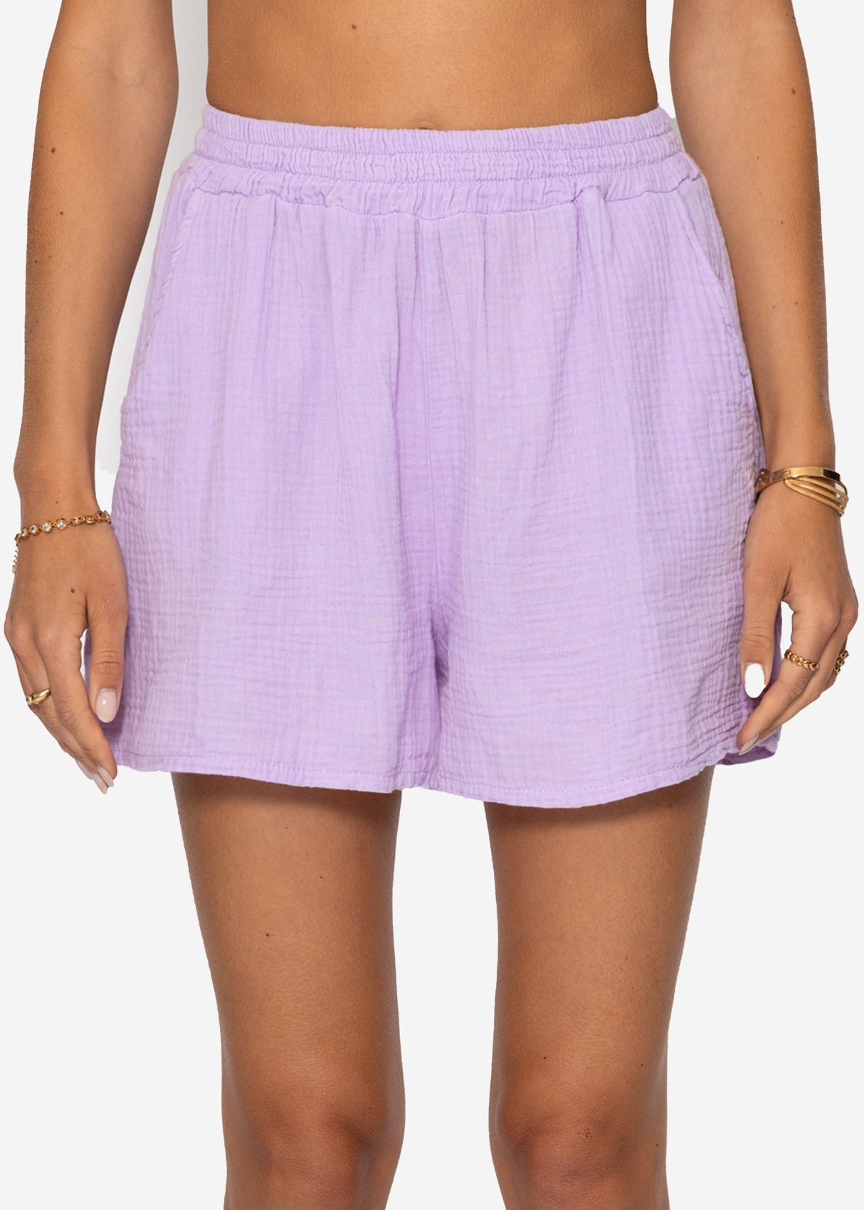 Musselin Shorts - flieder