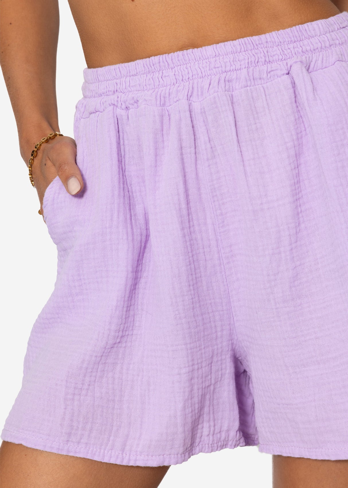 Musselin Shorts - flieder