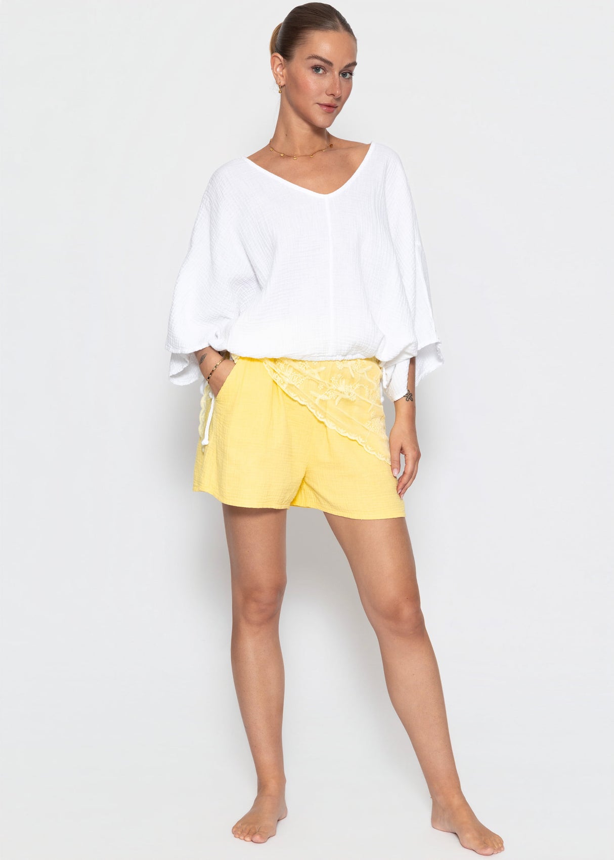 Musselin Shorts - gelb