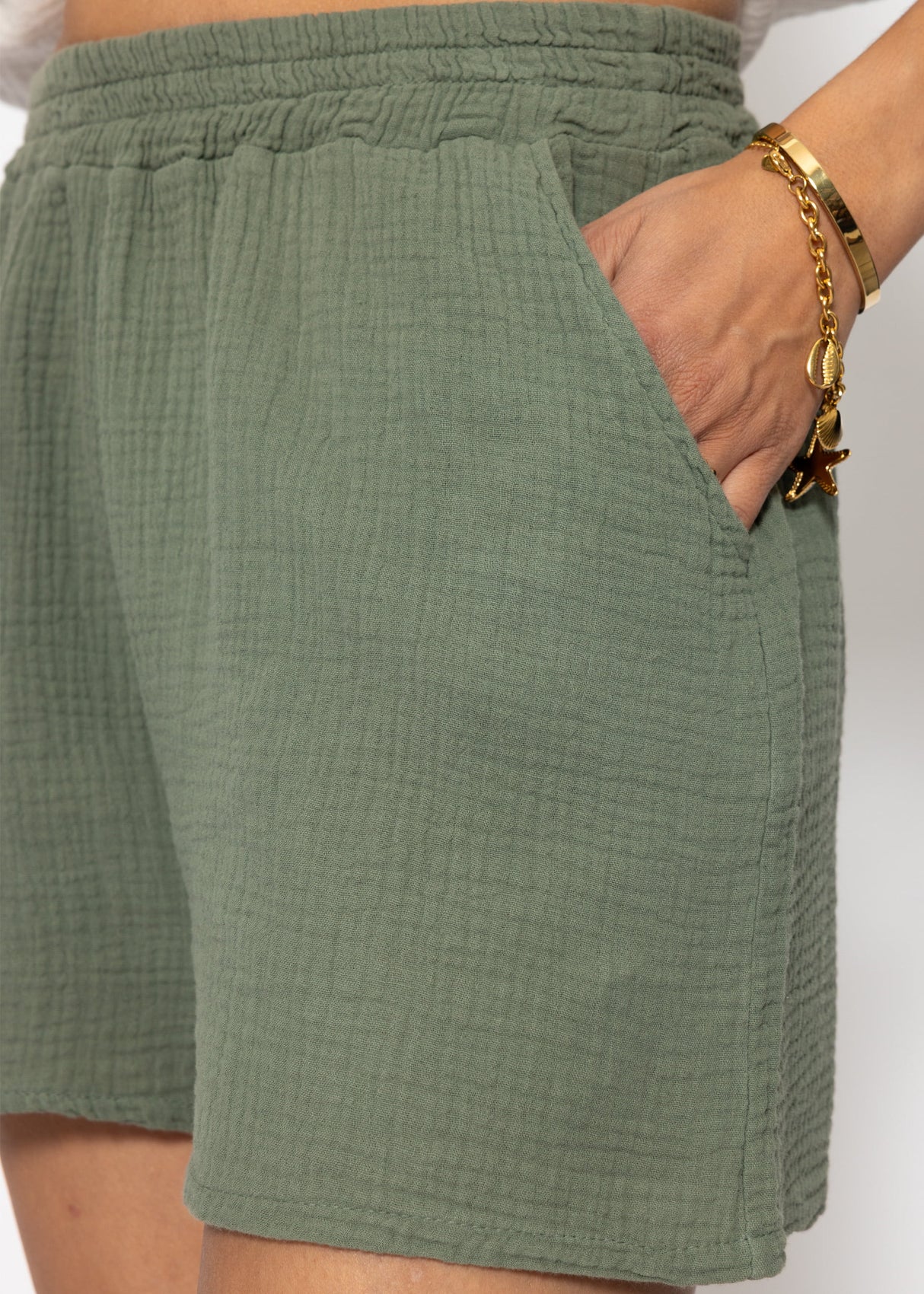 Musselin Shorts - khaki