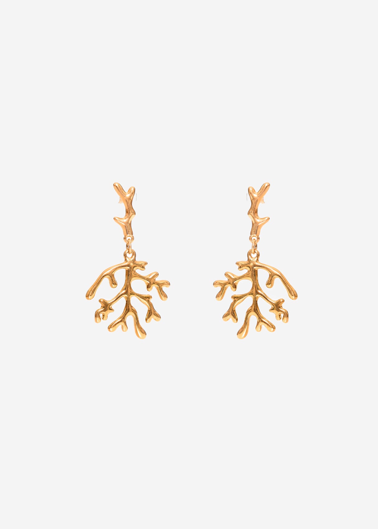 Coral earrings - gold