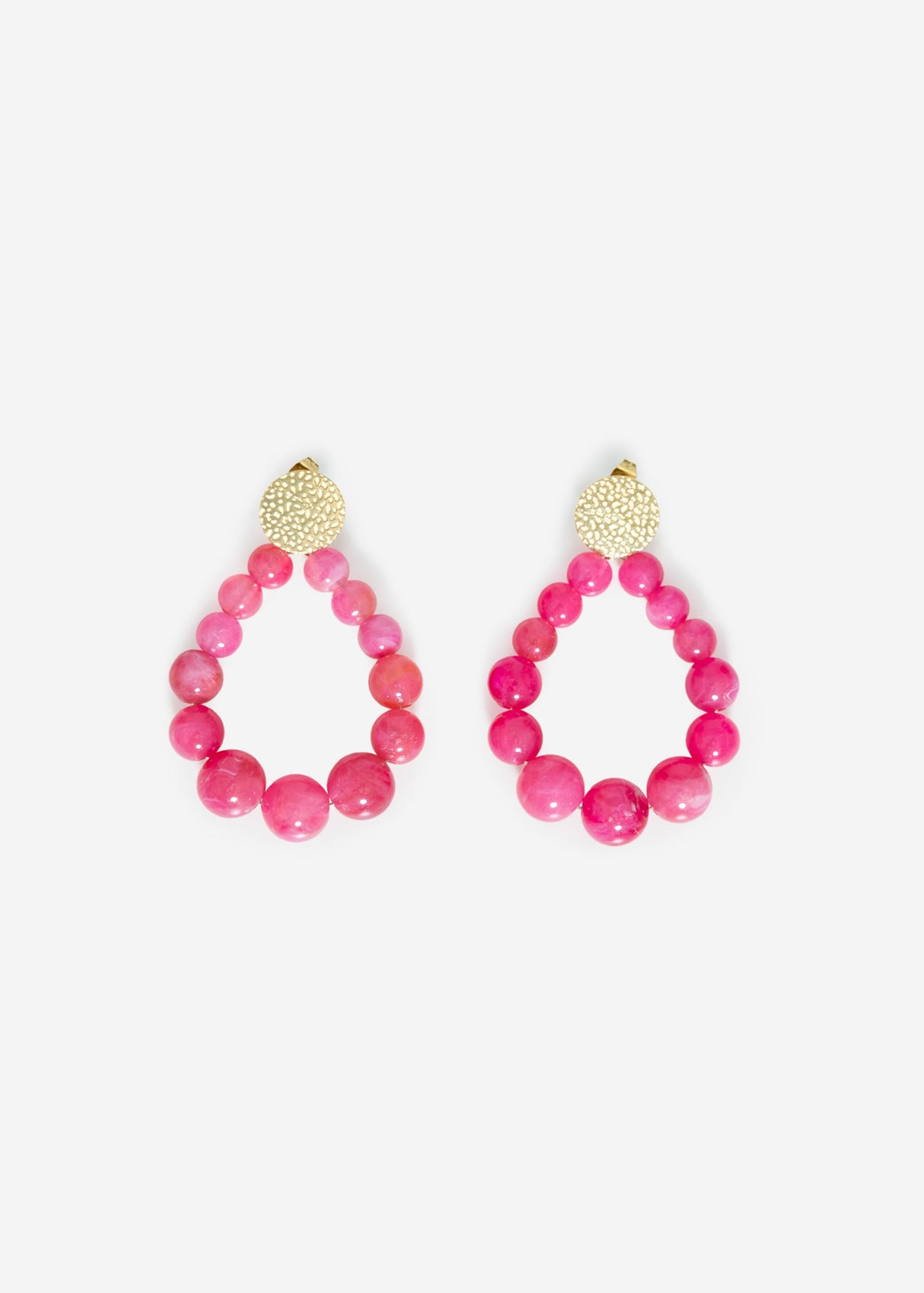 Ohrstecker gold mit Perlen - pink