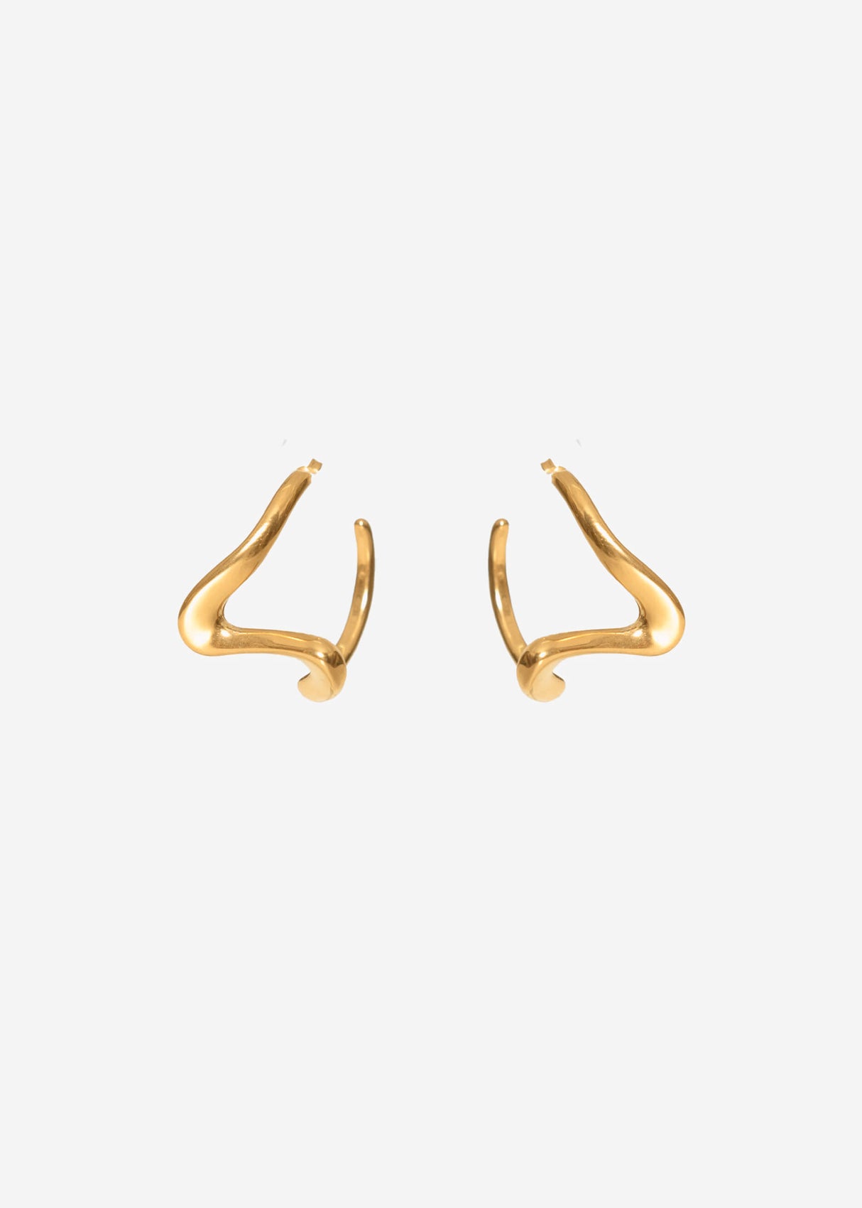 Ohrstecker in organischer Wellenform - gold