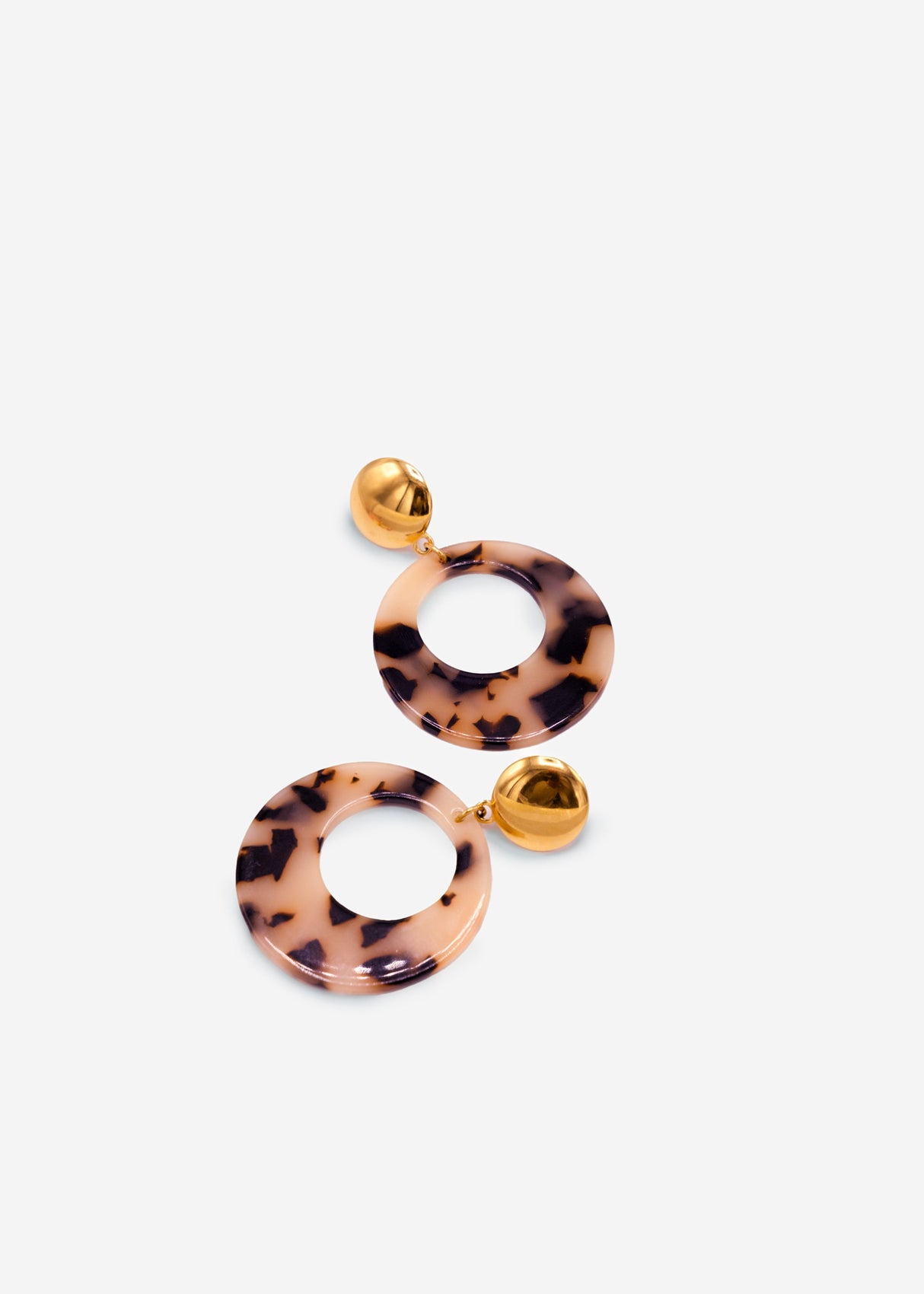 Ohrstecker mit braunem Anhänger - gold