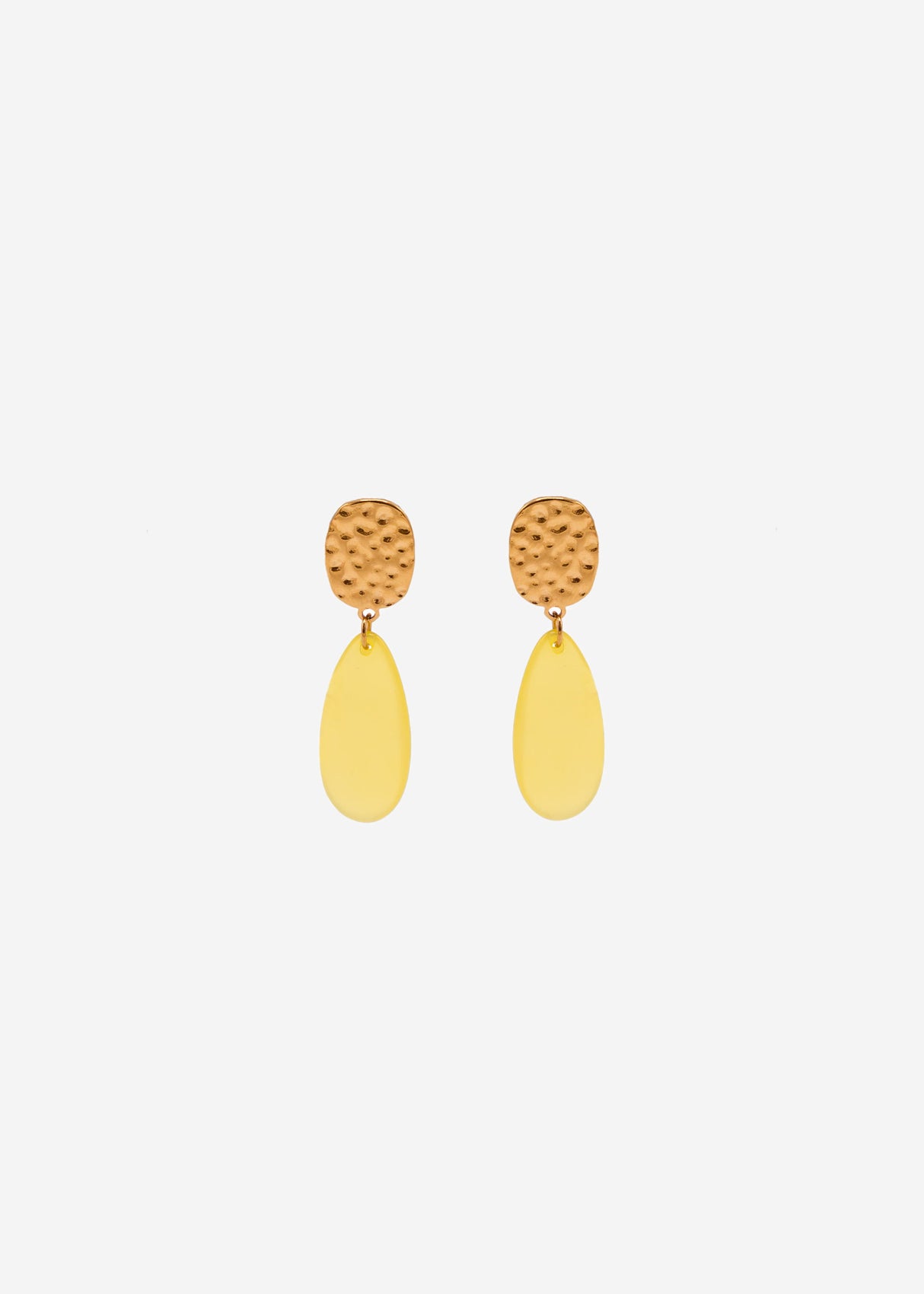 Earring with a yellow trailer - gold