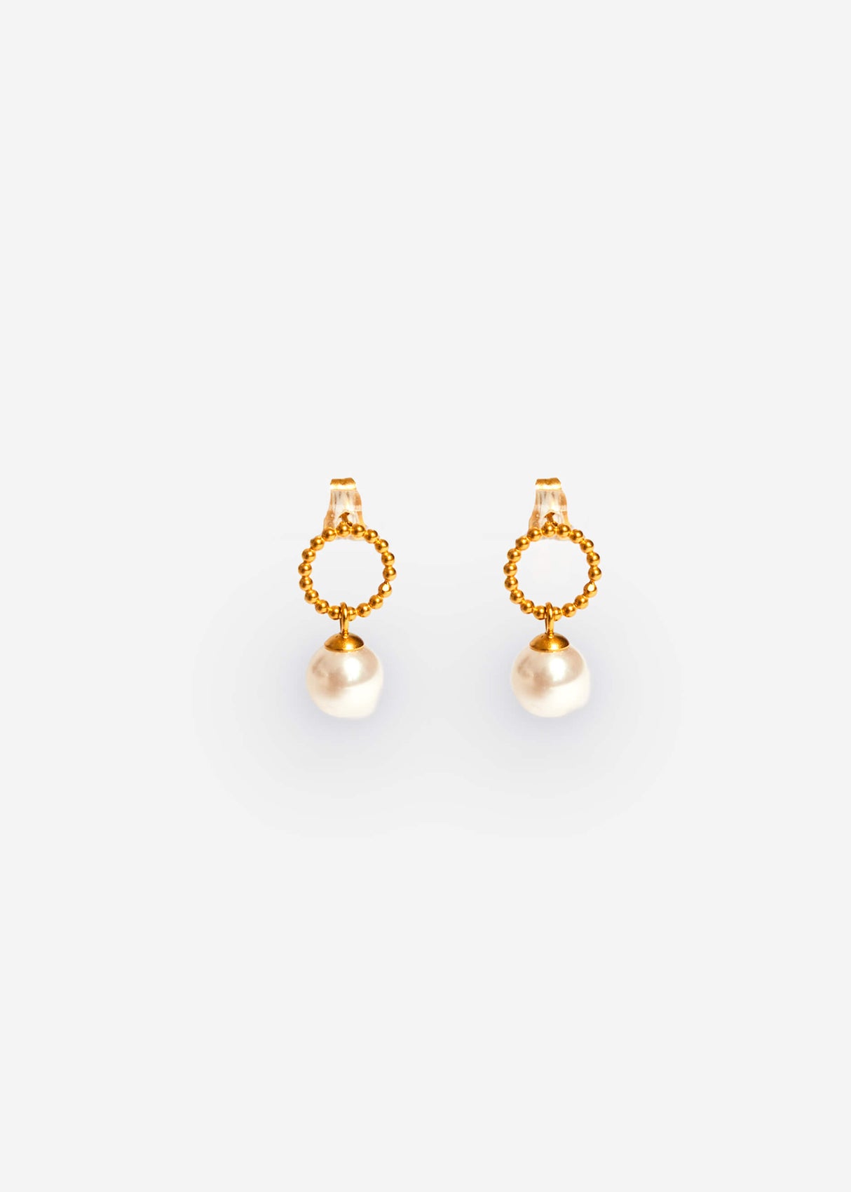 Ear connector with pearl - gold