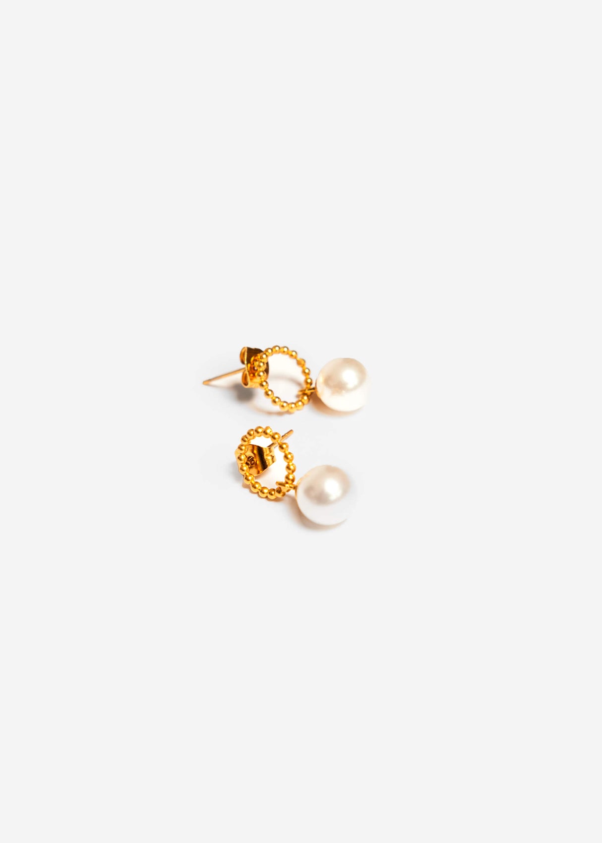 Ear connector with pearl - gold