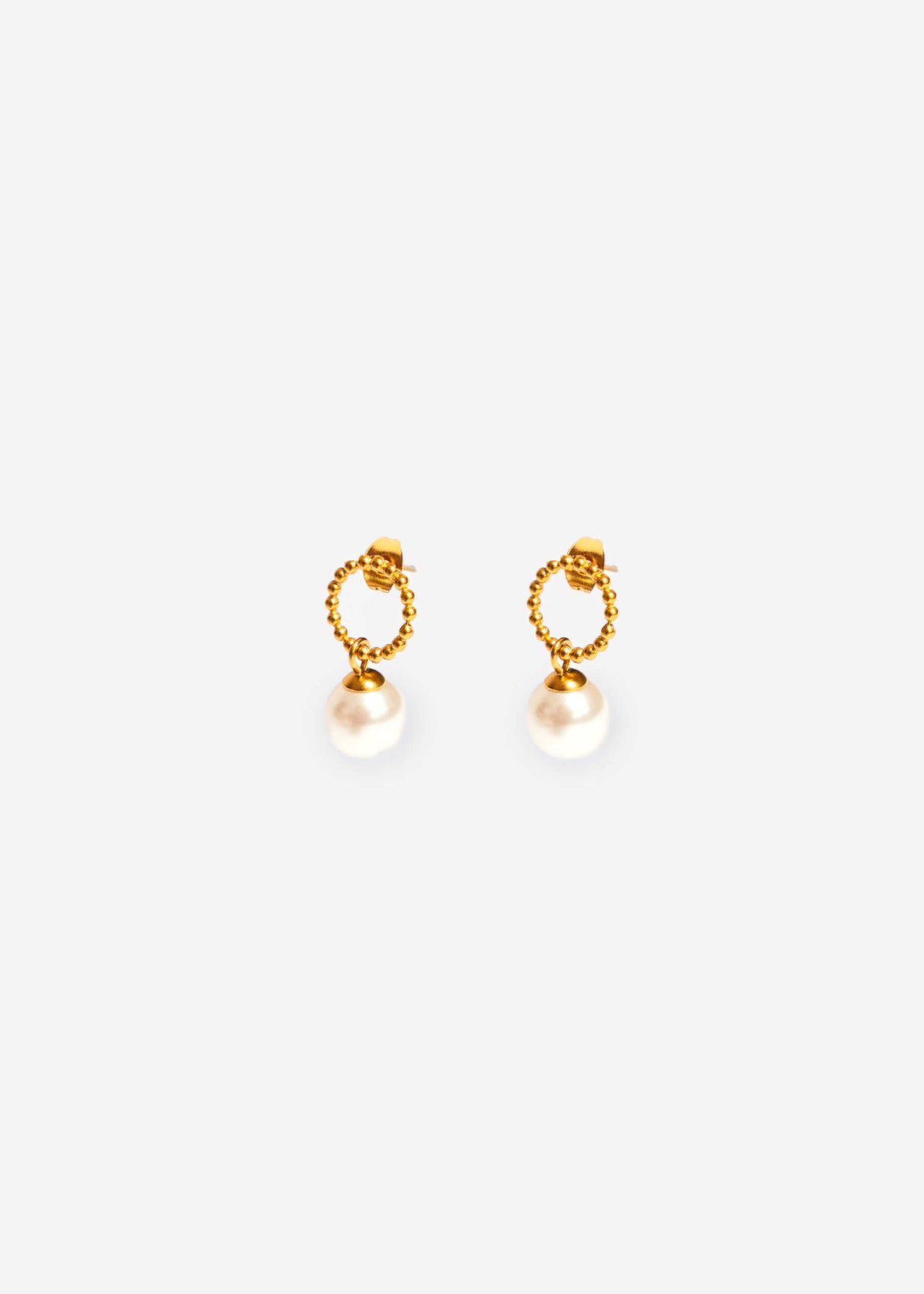 Ear connector with pearl - gold