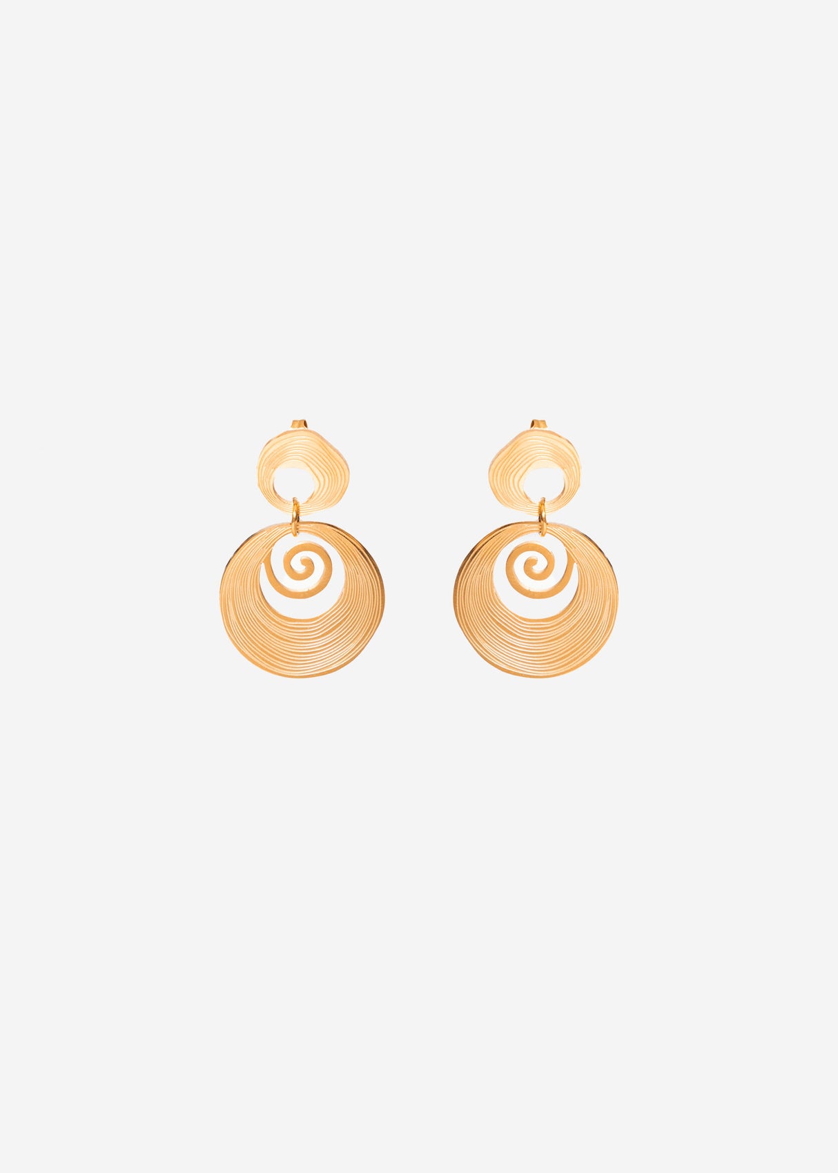 Spiral design stud earrings - gold